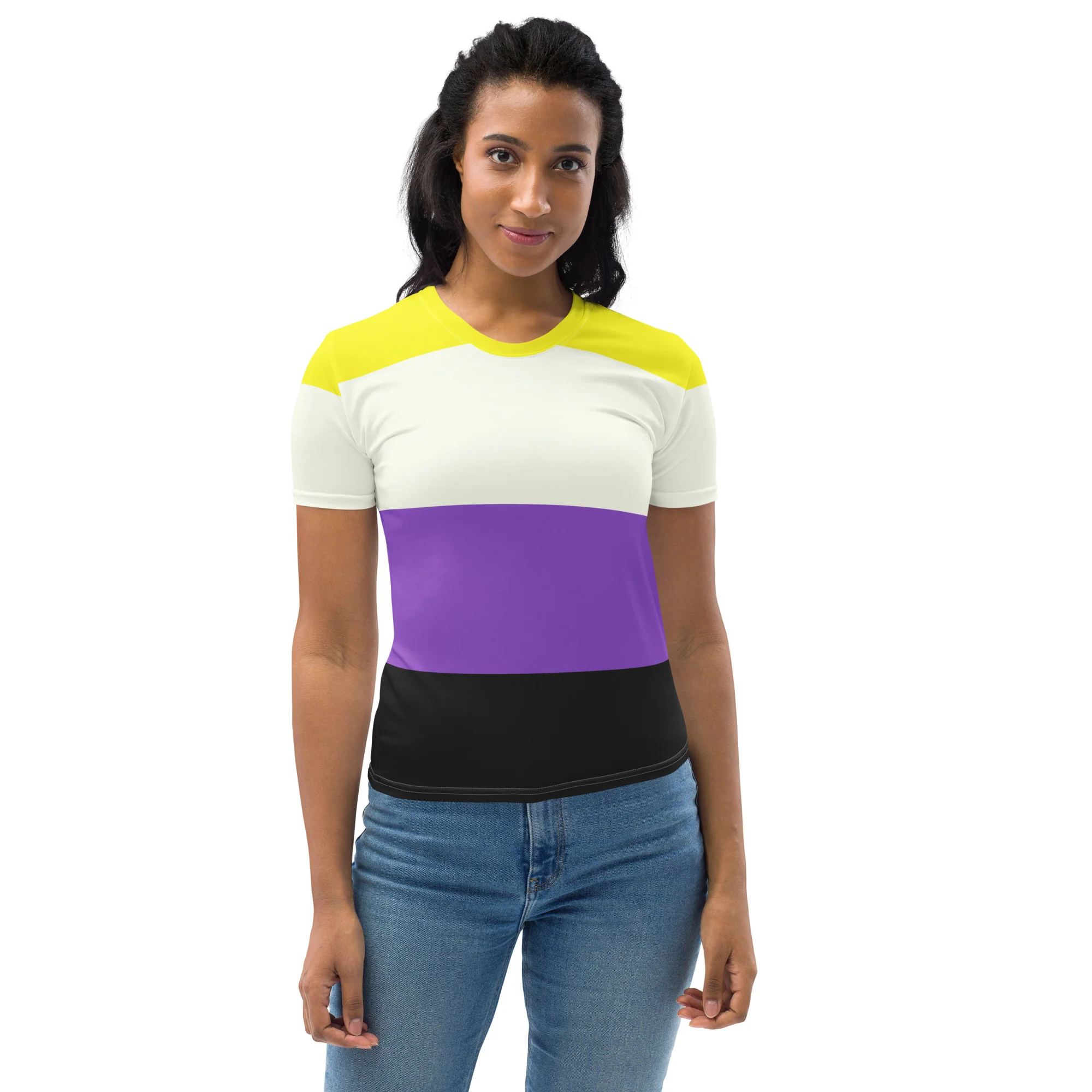 Non Binary Pride Flag Fitted T-shirt - Image 2
