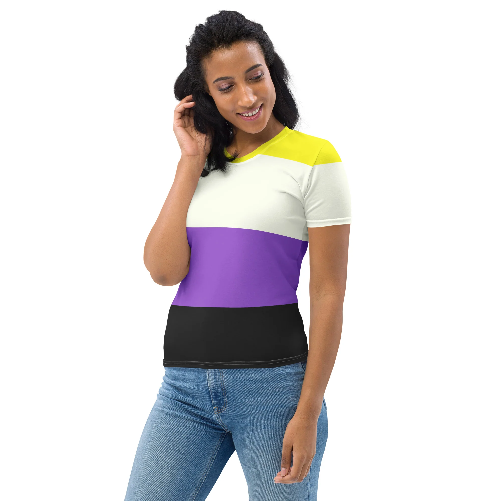Non Binary Pride Flag Fitted T-shirt - Image 5