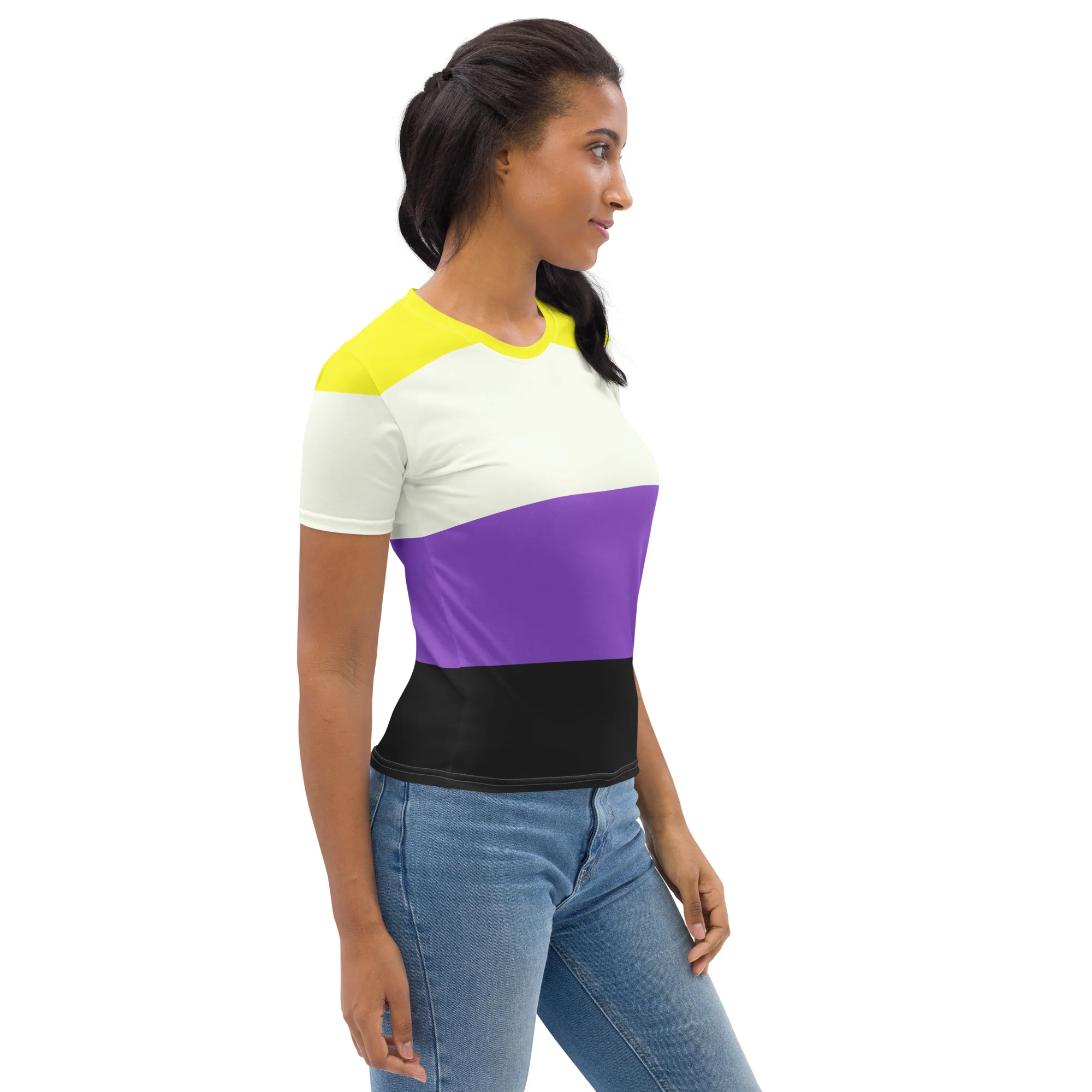 Non Binary Pride Flag Fitted T-shirt - Image 6