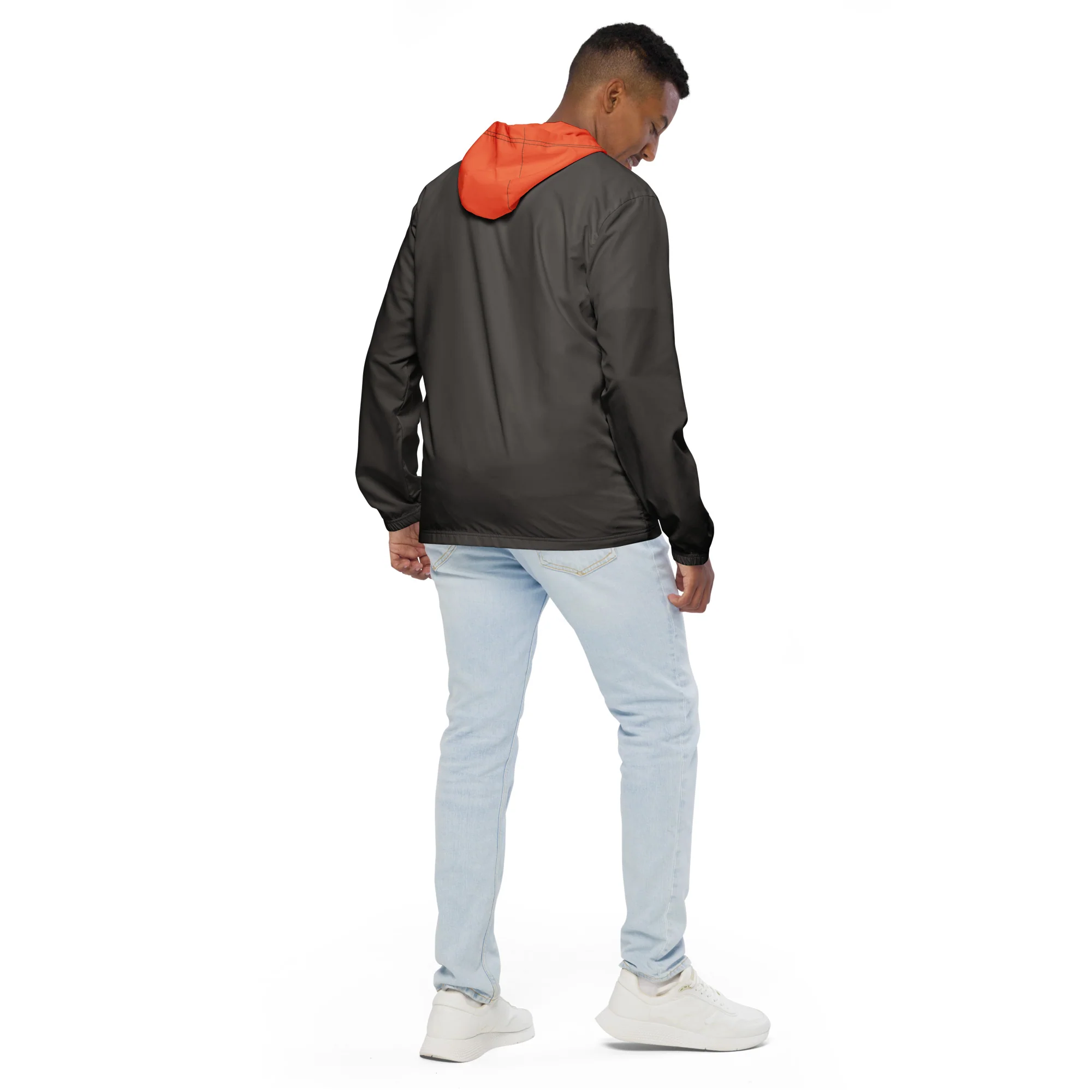 Olive With Orange Hood Windbreaker - Image 4