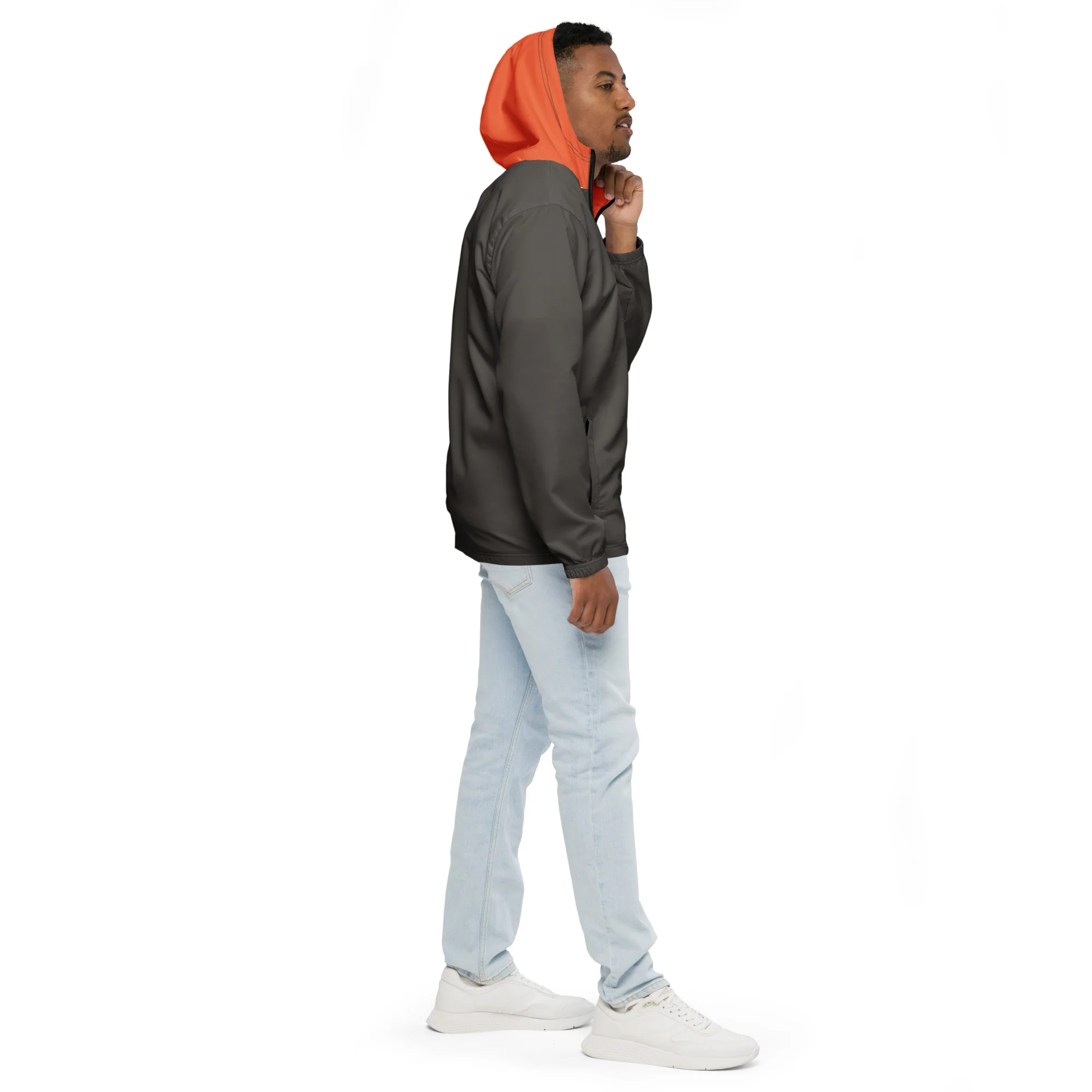 Olive With Orange Hood Windbreaker - Image 6