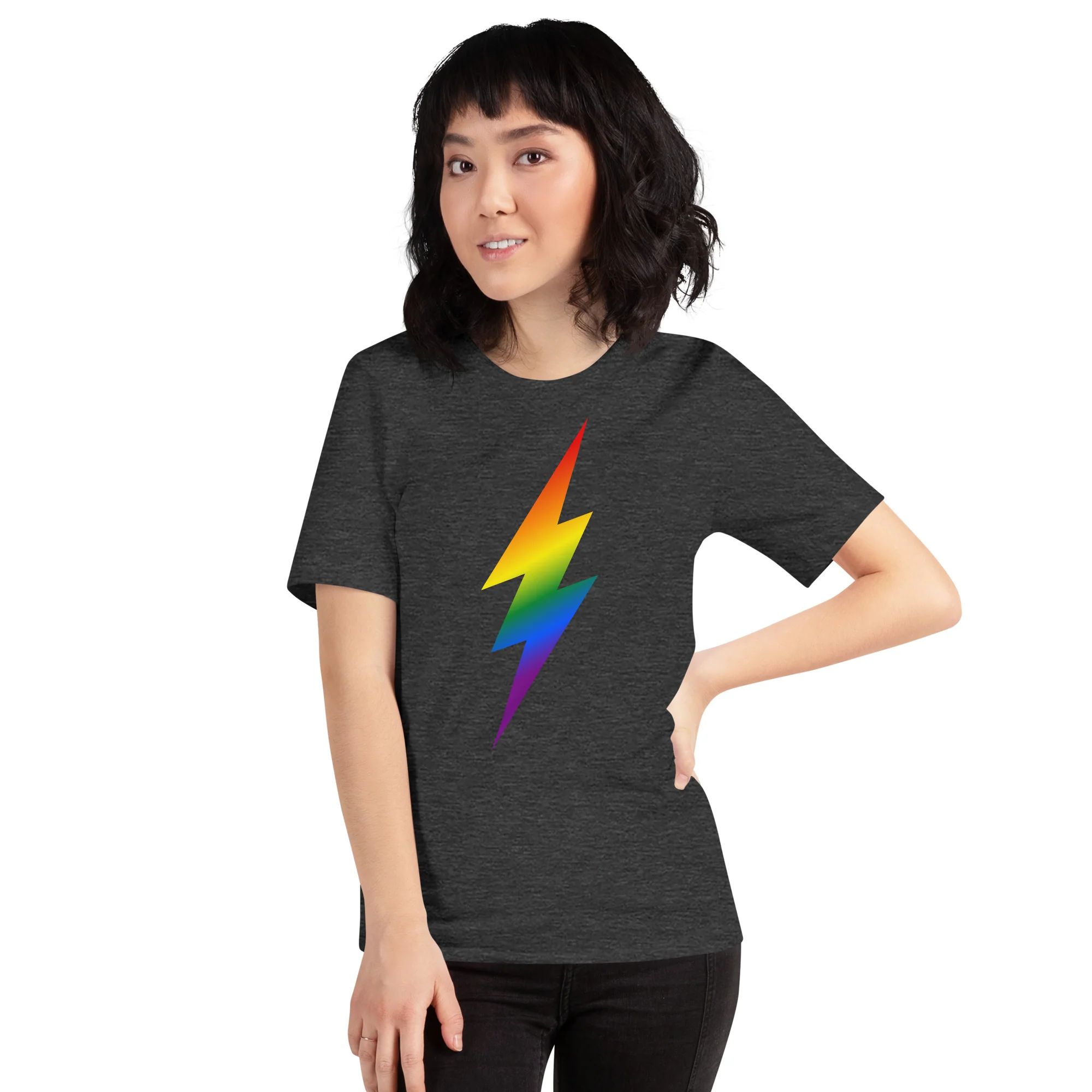 Ombre Rainbow Lightning T-Shirt - Image 9