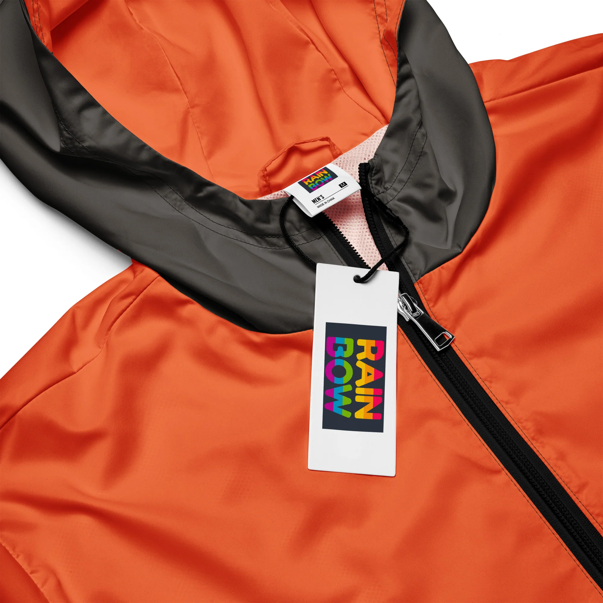Orange With Olive Hood Windbreaker - Image 9