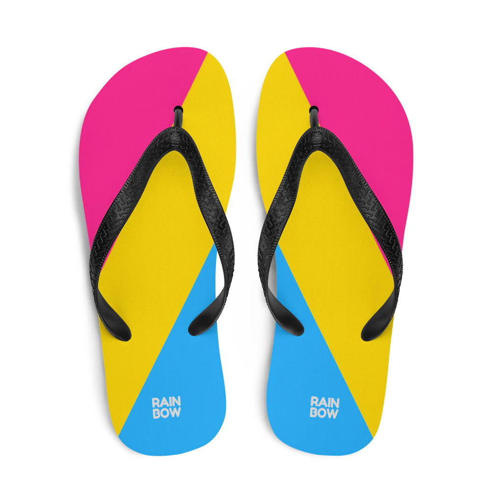 Pansexual Diagonal Pride Flag Flip-Flops - Image 3