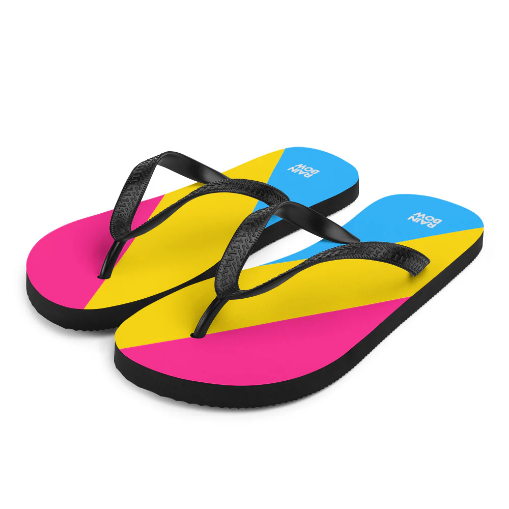 Pansexual Diagonal Pride Flag Flip-Flops - Image 4