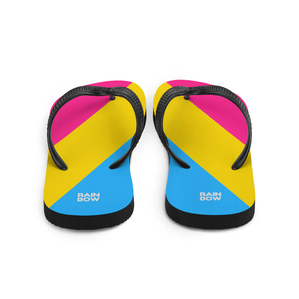 Pansexual Diagonal Pride Flag Flip-Flops - Image 5