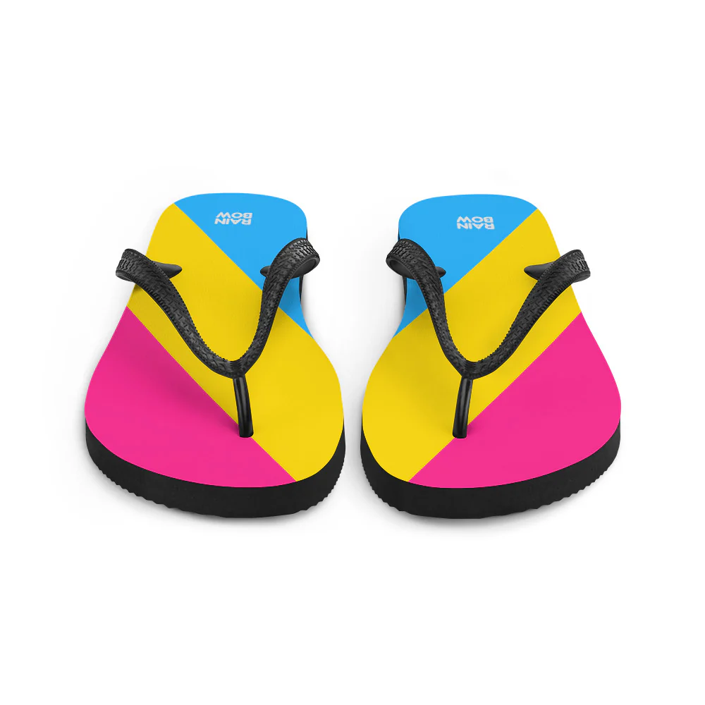 Pansexual Diagonal Pride Flag Flip-Flops - Image 6