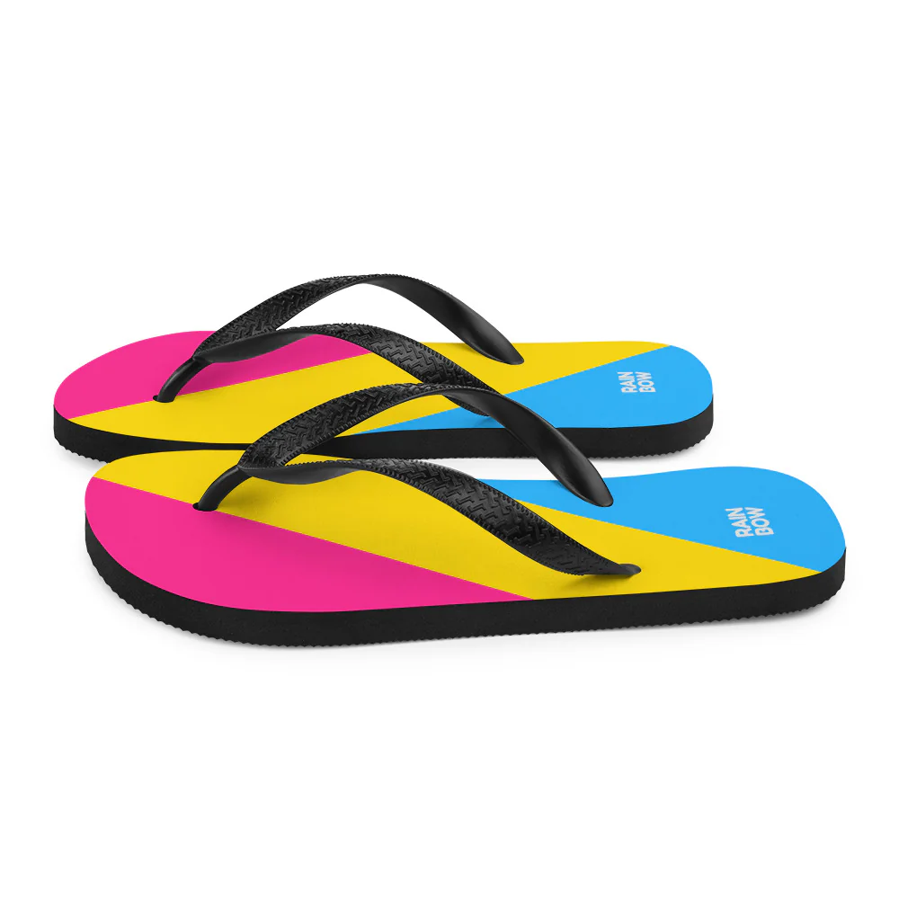 Pansexual Diagonal Pride Flag Flip-Flops - Image 7