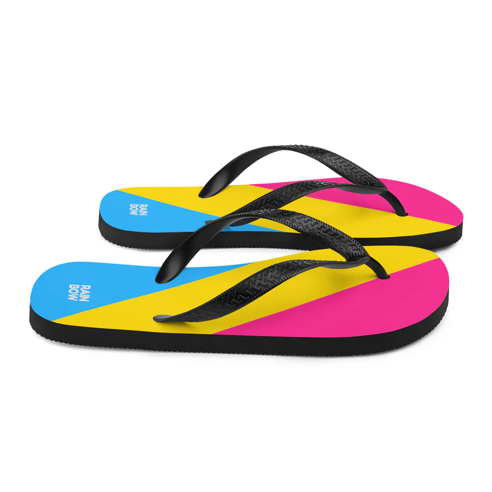 Pansexual Diagonal Pride Flag Flip-Flops - Image 8