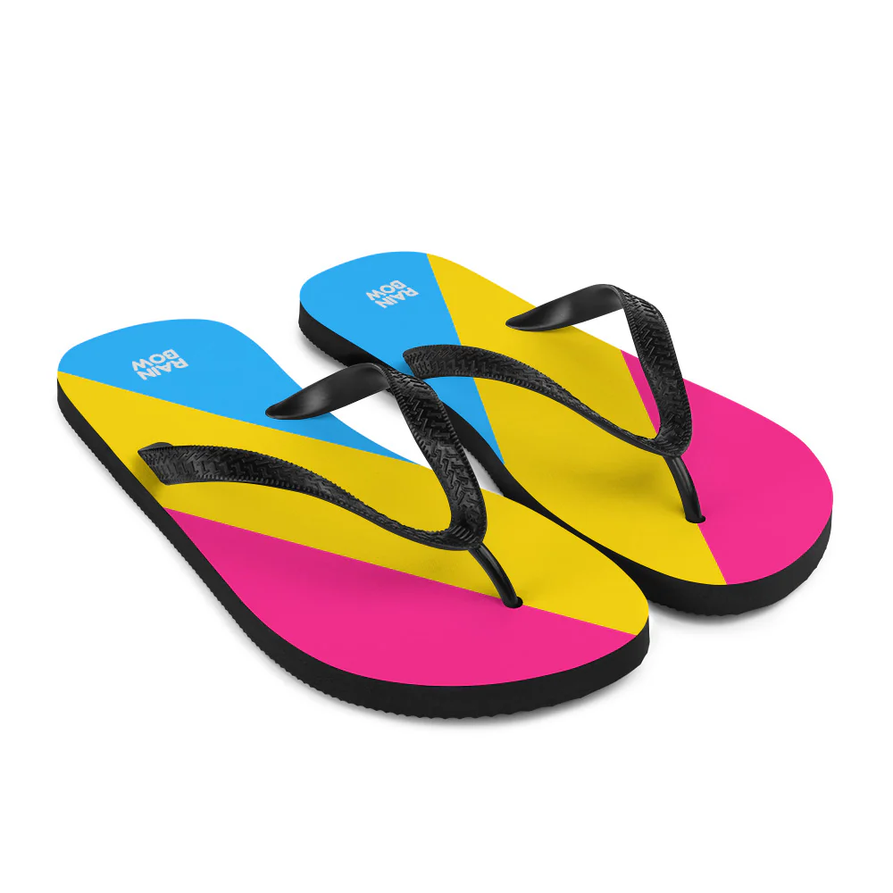 Pansexual Diagonal Pride Flag Flip-Flops - Image 9