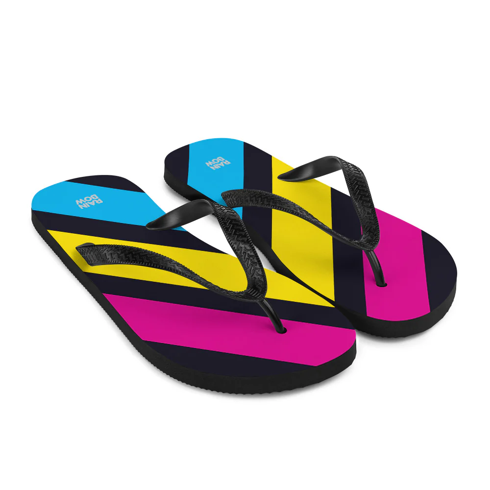 Pansexual Diagonal Stripes Flip-Flops - Image 10