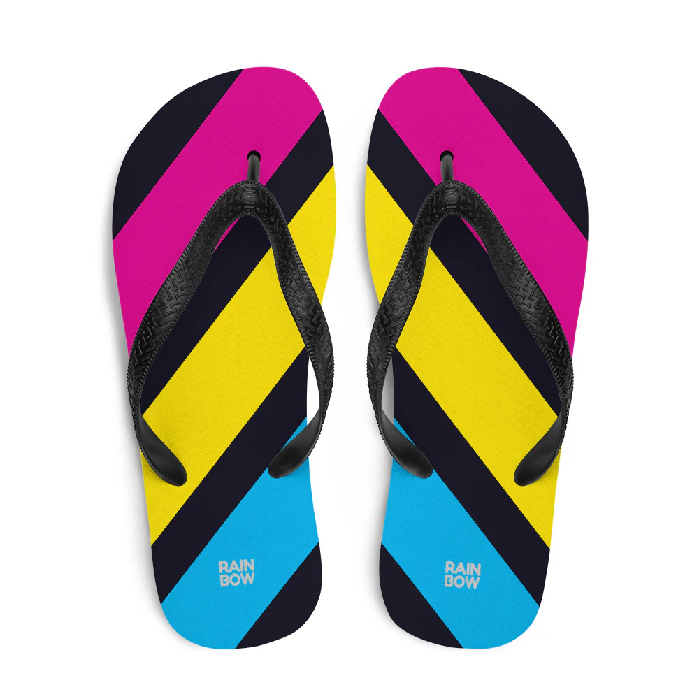 Pansexual Diagonal Stripes Flip-Flops - Image 3