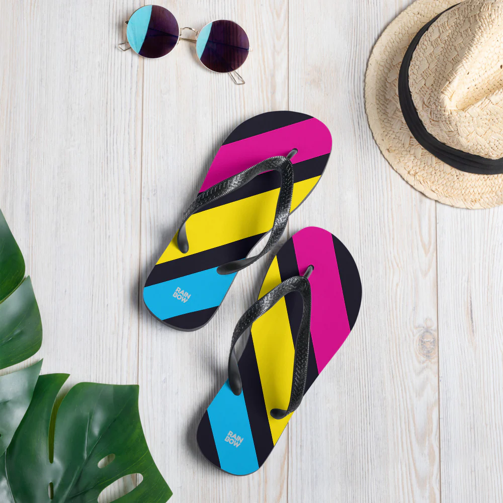 Pansexual Diagonal Stripes Flip-Flops - Image 4