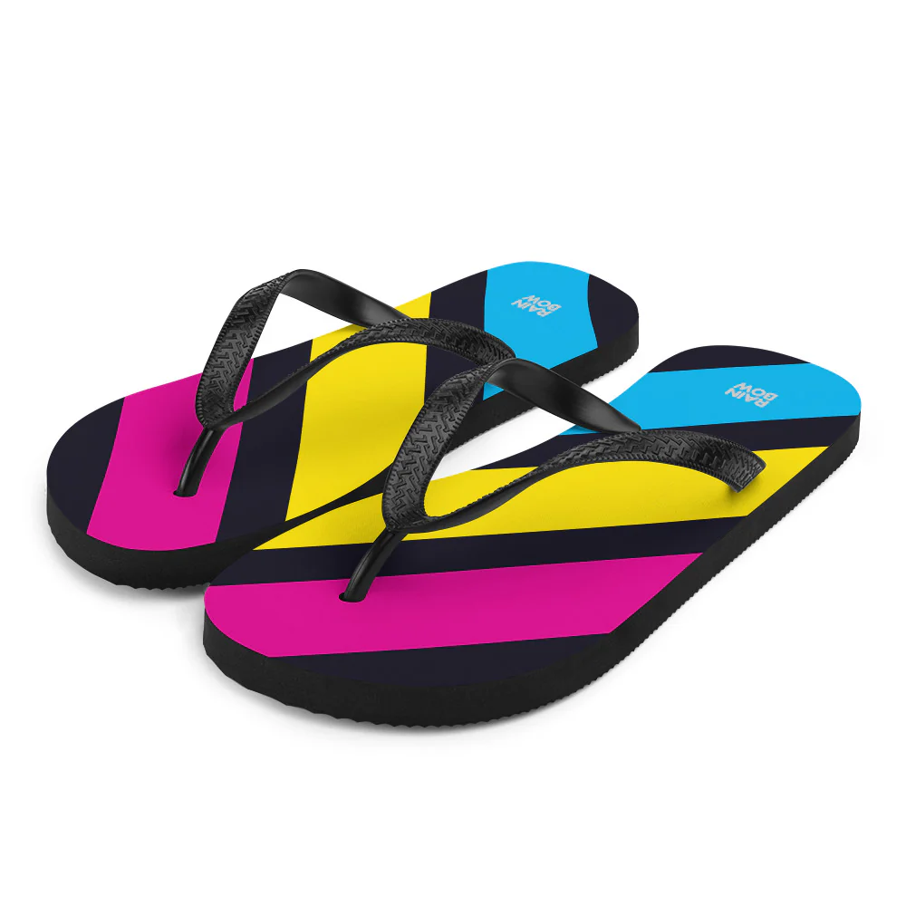 Pansexual Diagonal Stripes Flip-Flops - Image 5