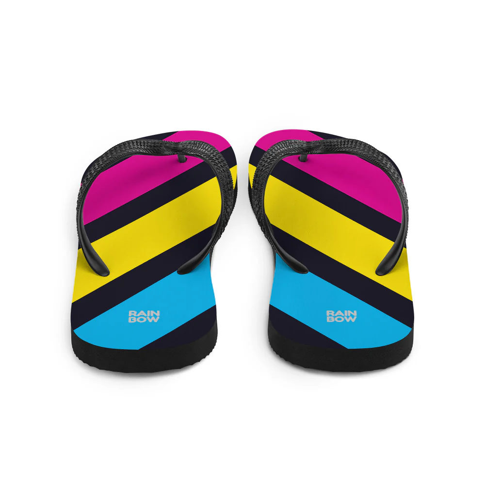 Pansexual Diagonal Stripes Flip-Flops - Image 6