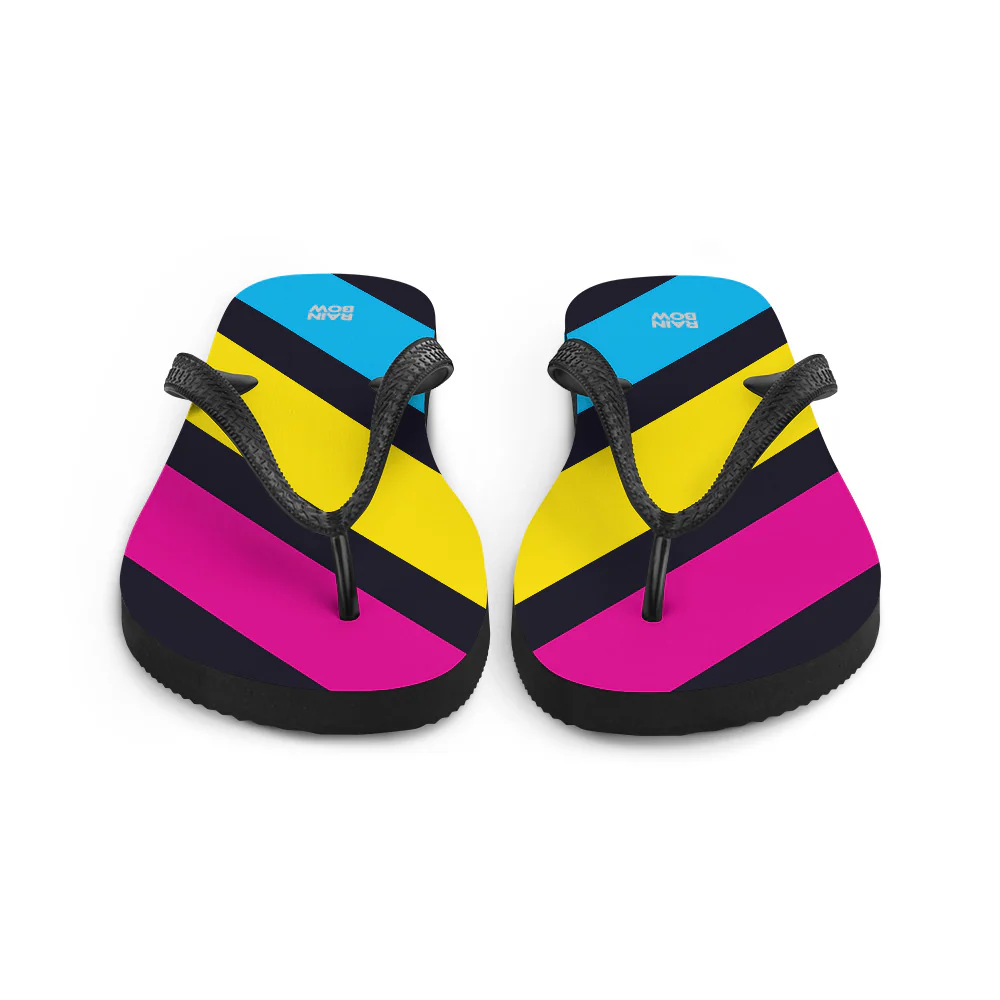 Pansexual Diagonal Stripes Flip-Flops - Image 7