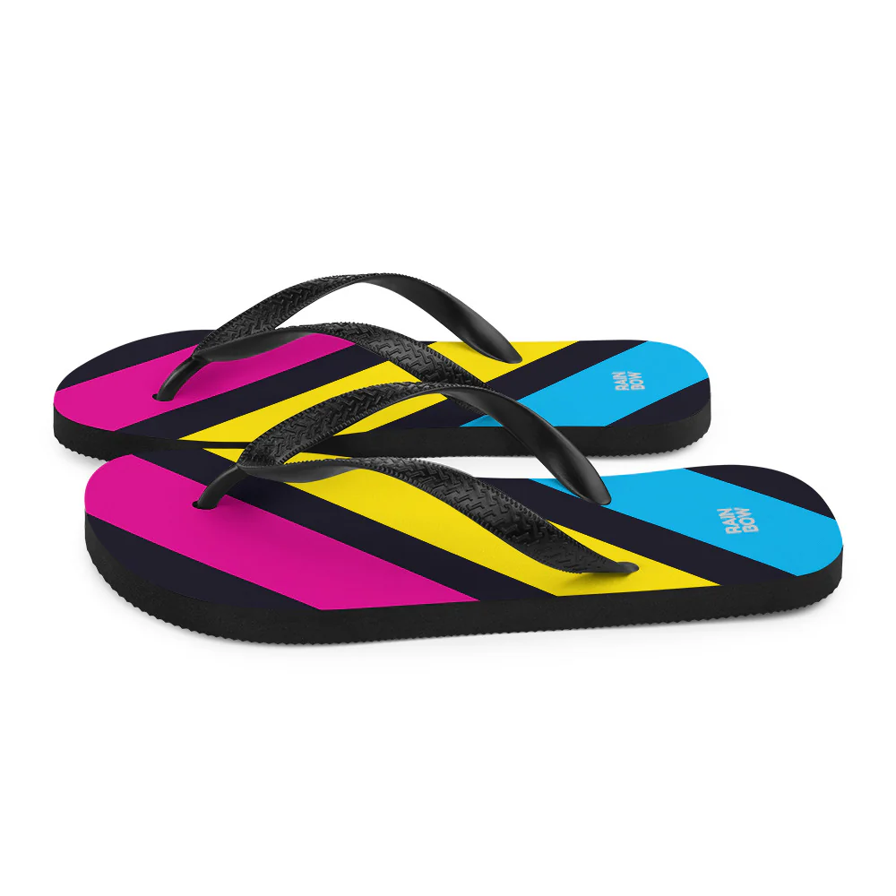 Pansexual Diagonal Stripes Flip-Flops - Image 8
