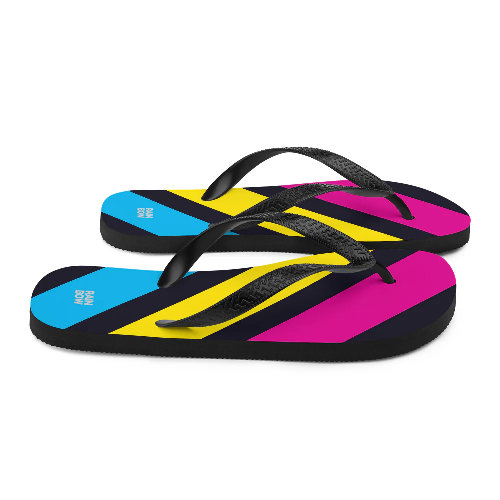 Pansexual Diagonal Stripes Flip-Flops - Image 9