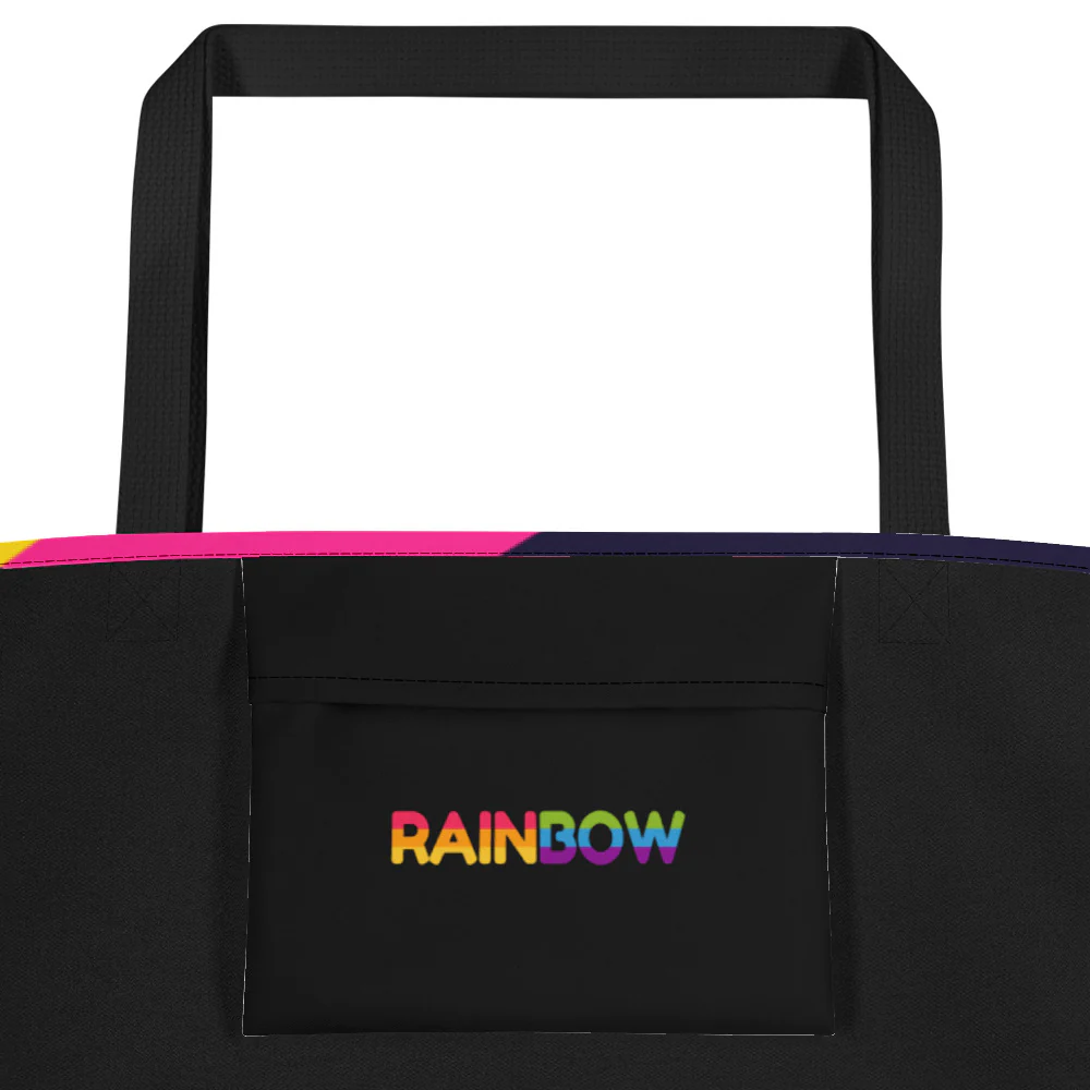 Pansexual Diagonal Stripes Large Tote/Beach Bag - Image 4