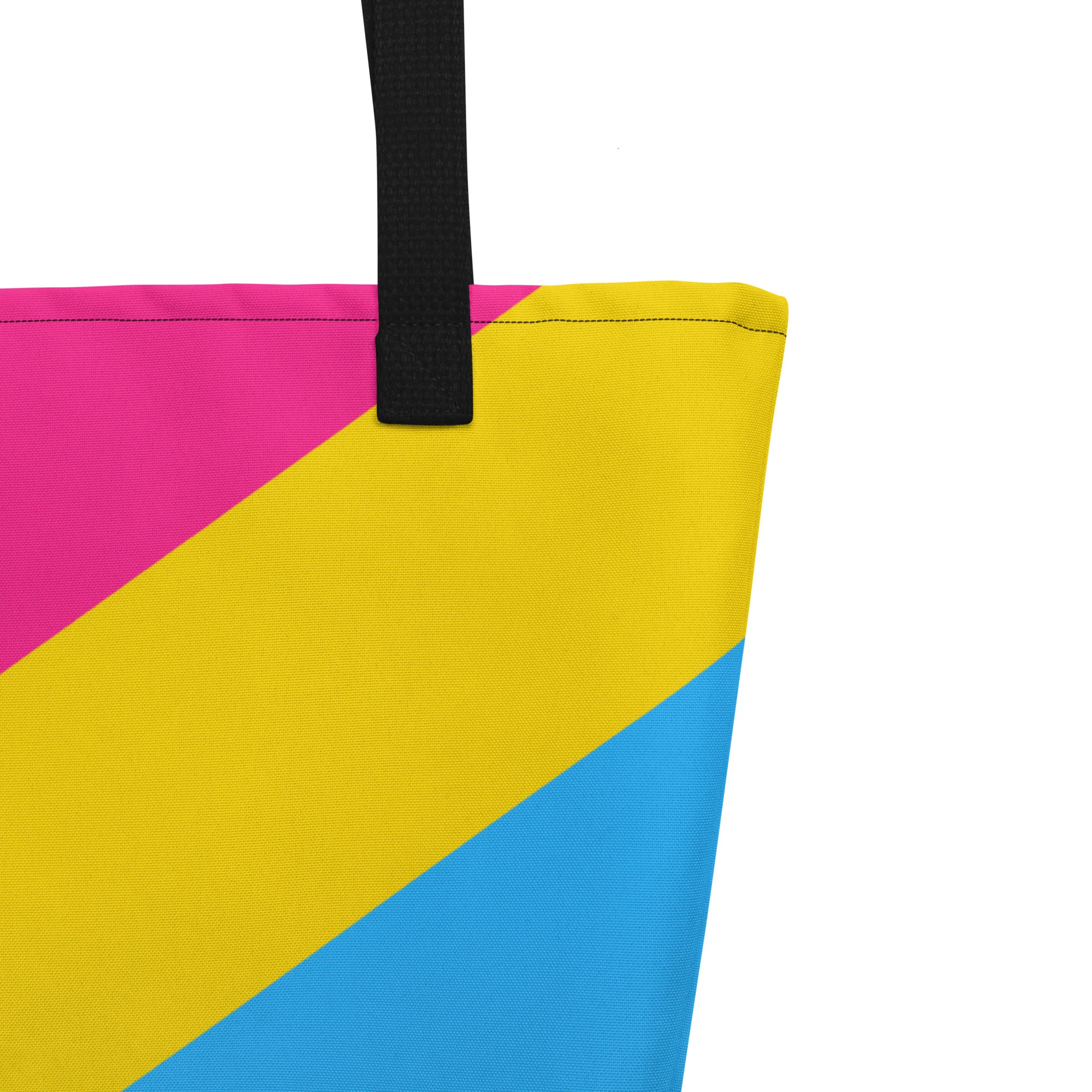 Pansexual Diagonal Stripes Large Tote/Beach Bag - Image 6
