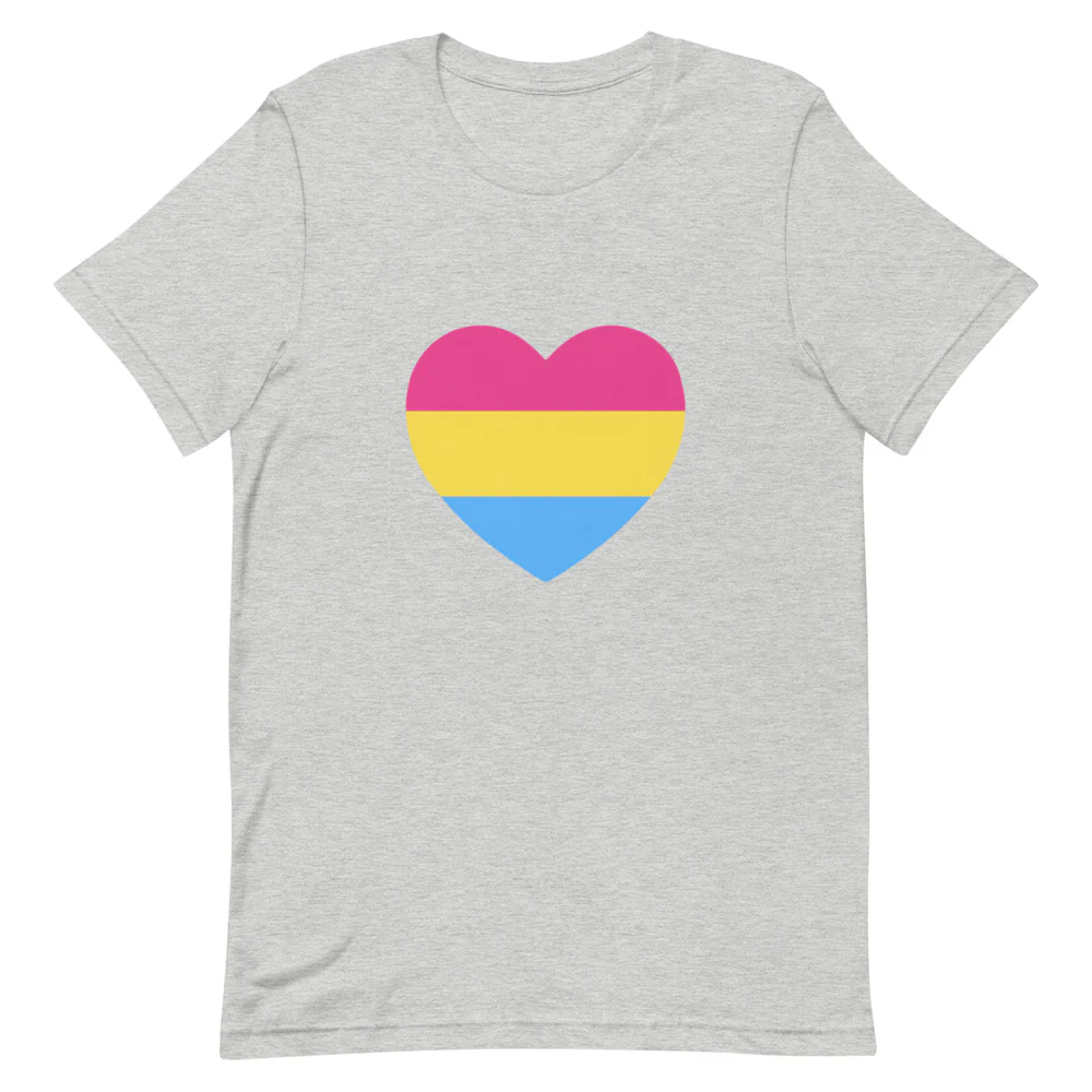 Pansexual Heart Flag T-Shirt - Image 5
