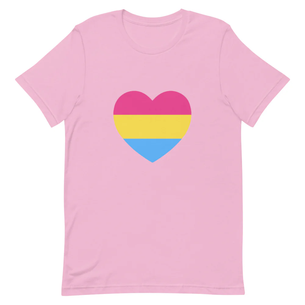 Pansexual Heart Flag T-Shirt - Image 6