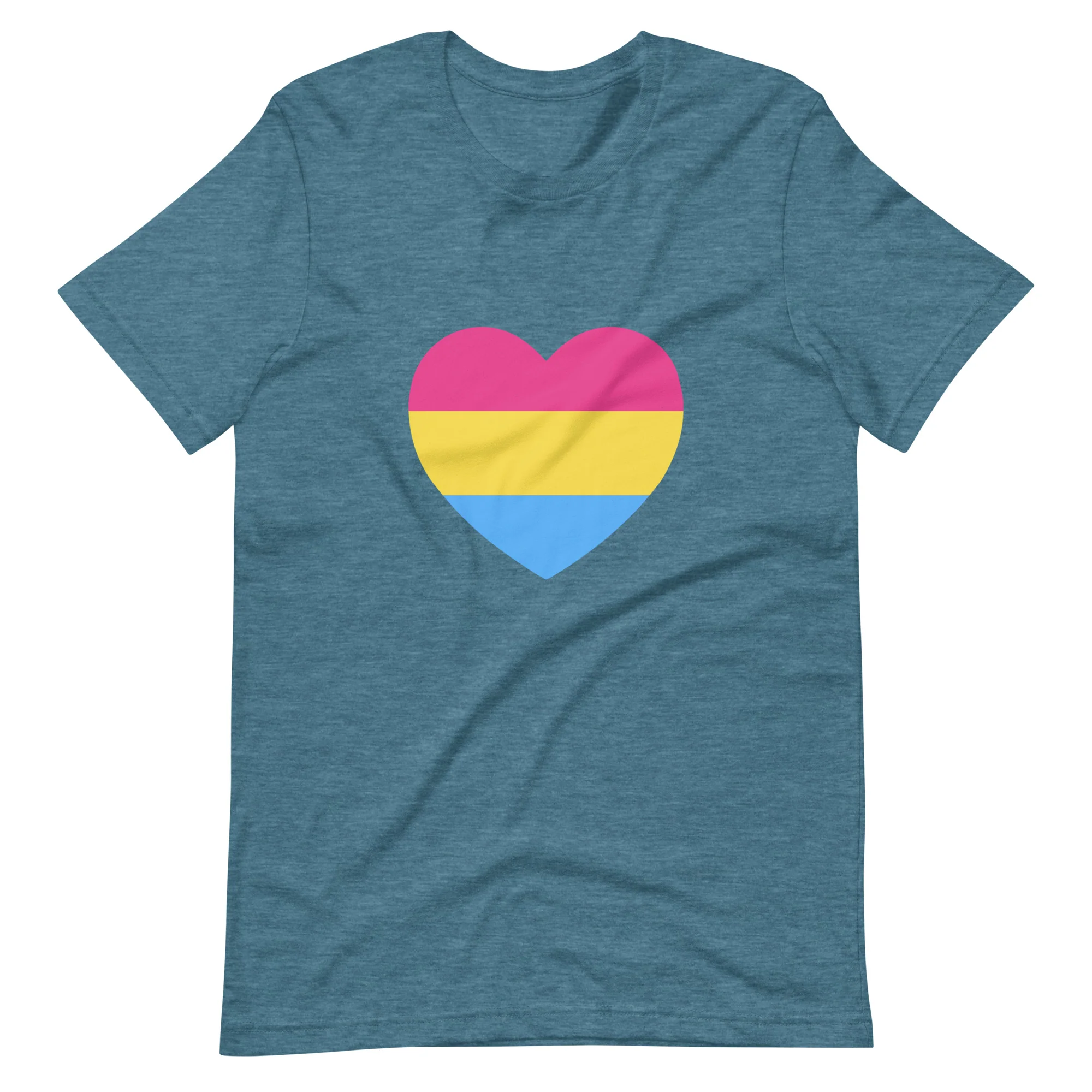 Pansexual Heart Flag T-Shirt - Image 7
