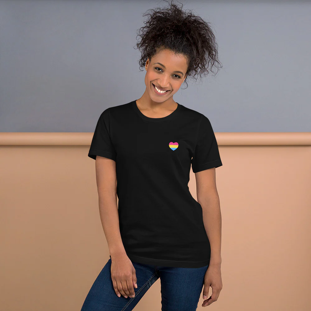 Pansexual Small Heart Flag T-Shirt - Image 3
