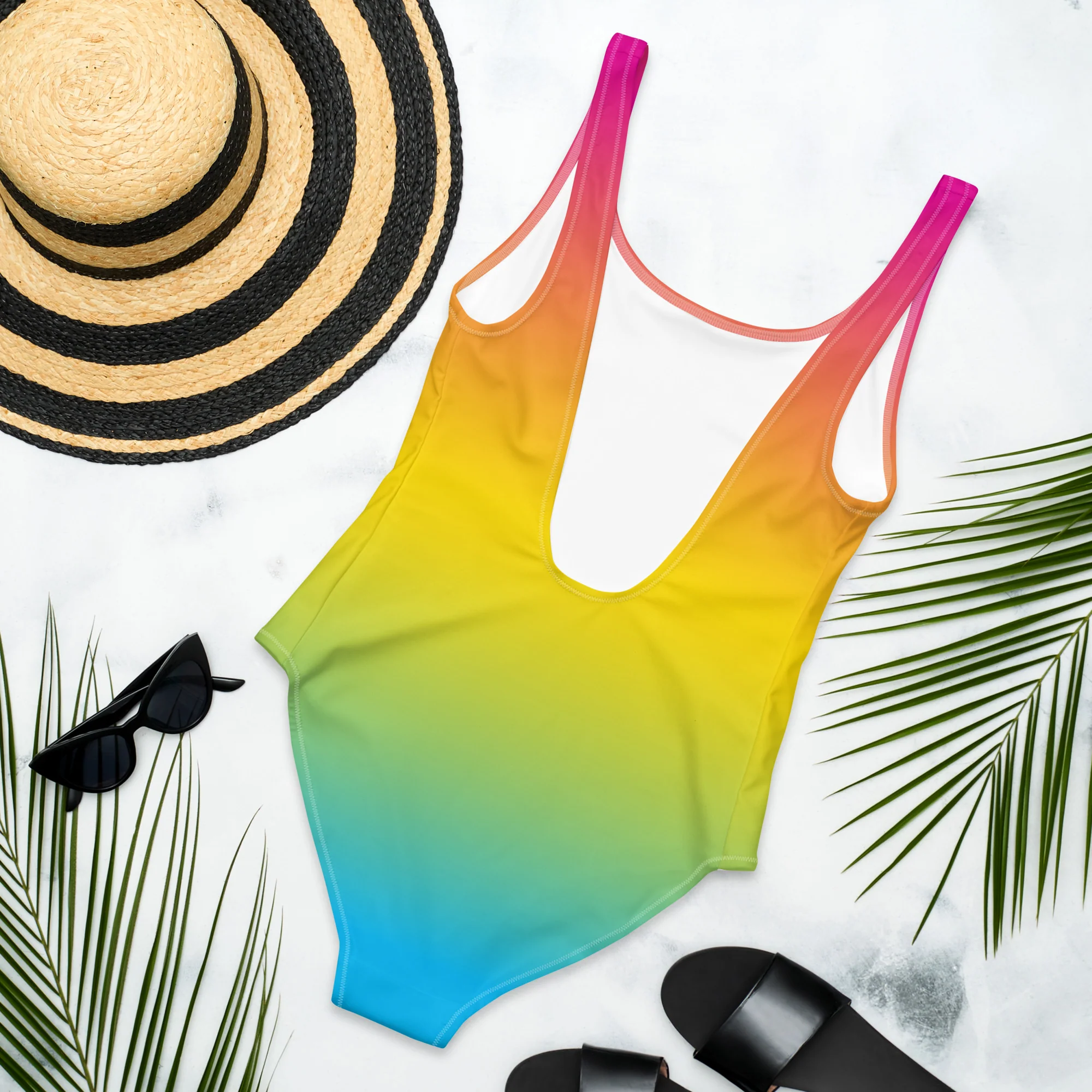 Pansexual Graduated Colour One-Piece Swimsuit - Image 3