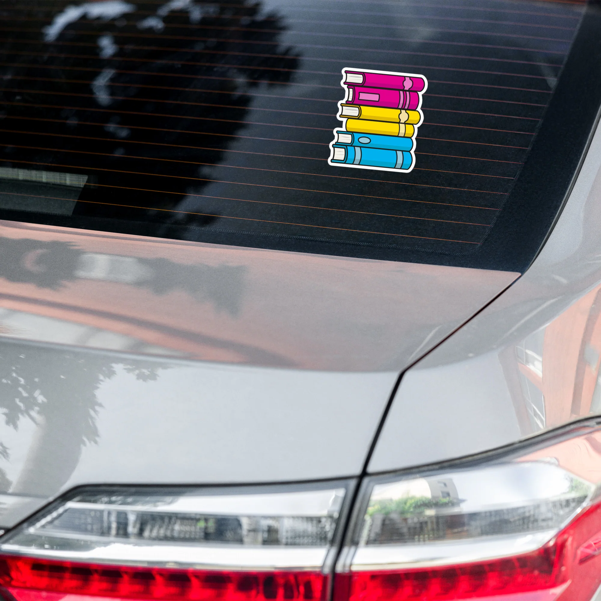 Pansexual Pride Flag Book Stack Sticker - Image 6