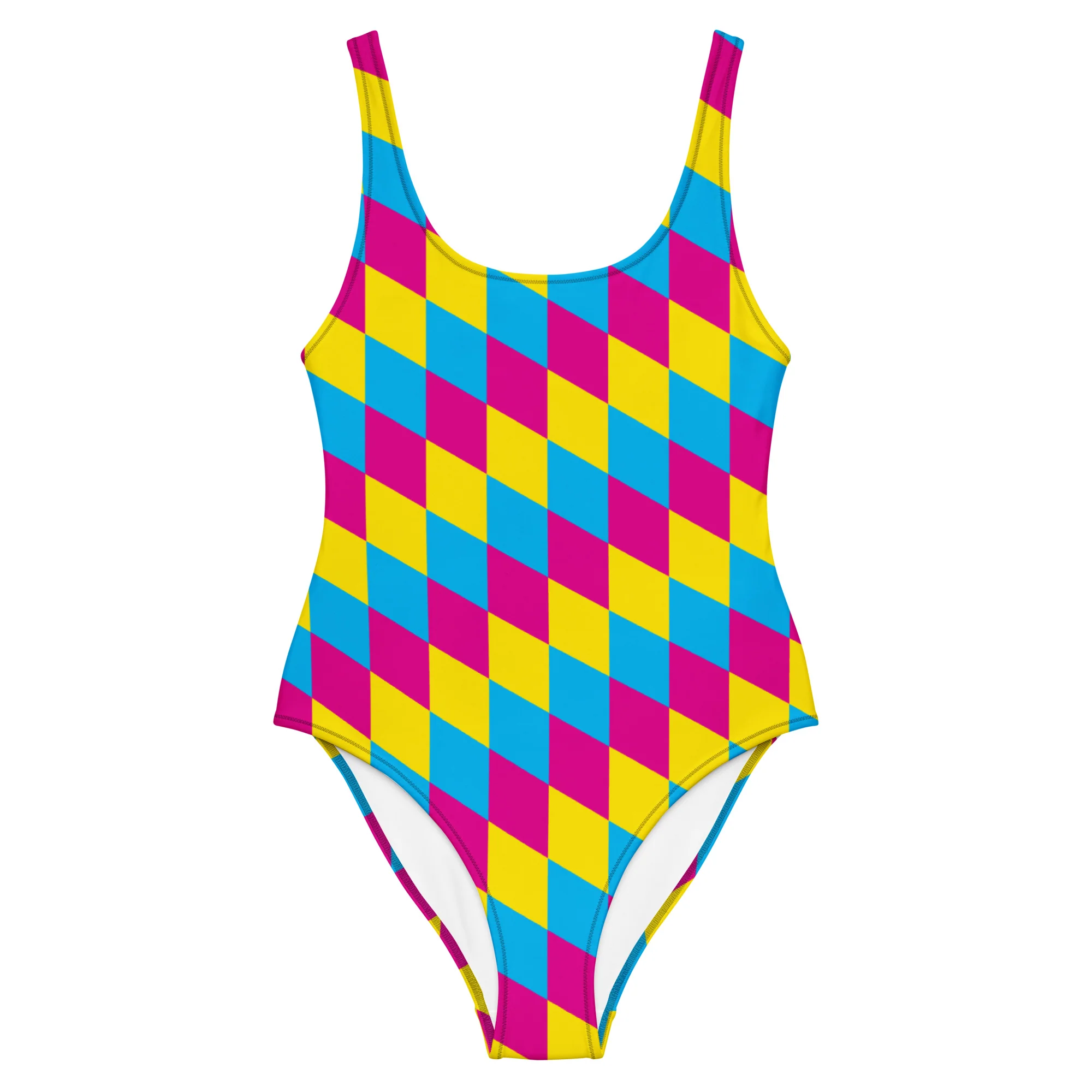 Pansexual Pride Flag Diamonds One-Piece Swimsuit