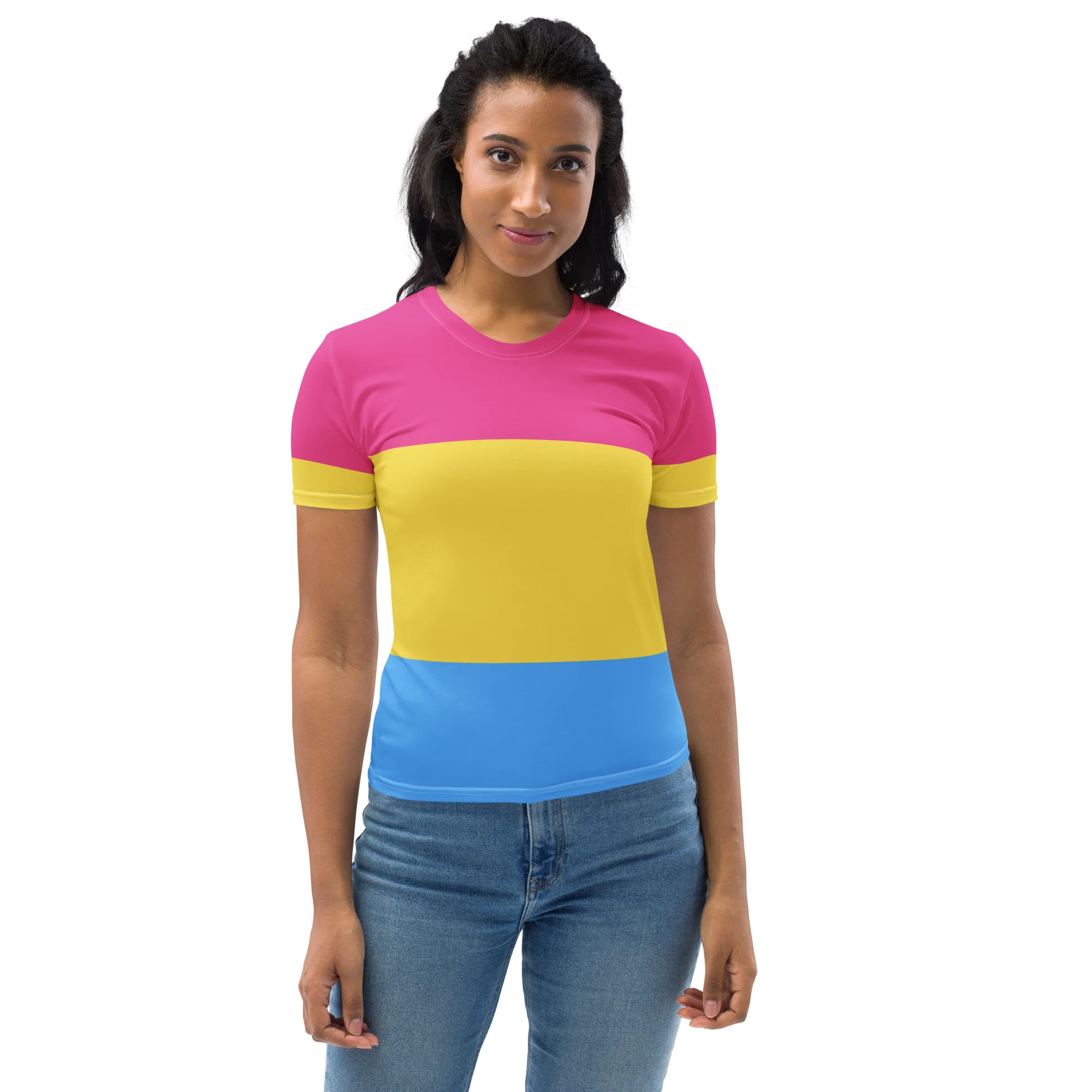 Pansexual Pride Flag Fitted T-shirt - Image 4