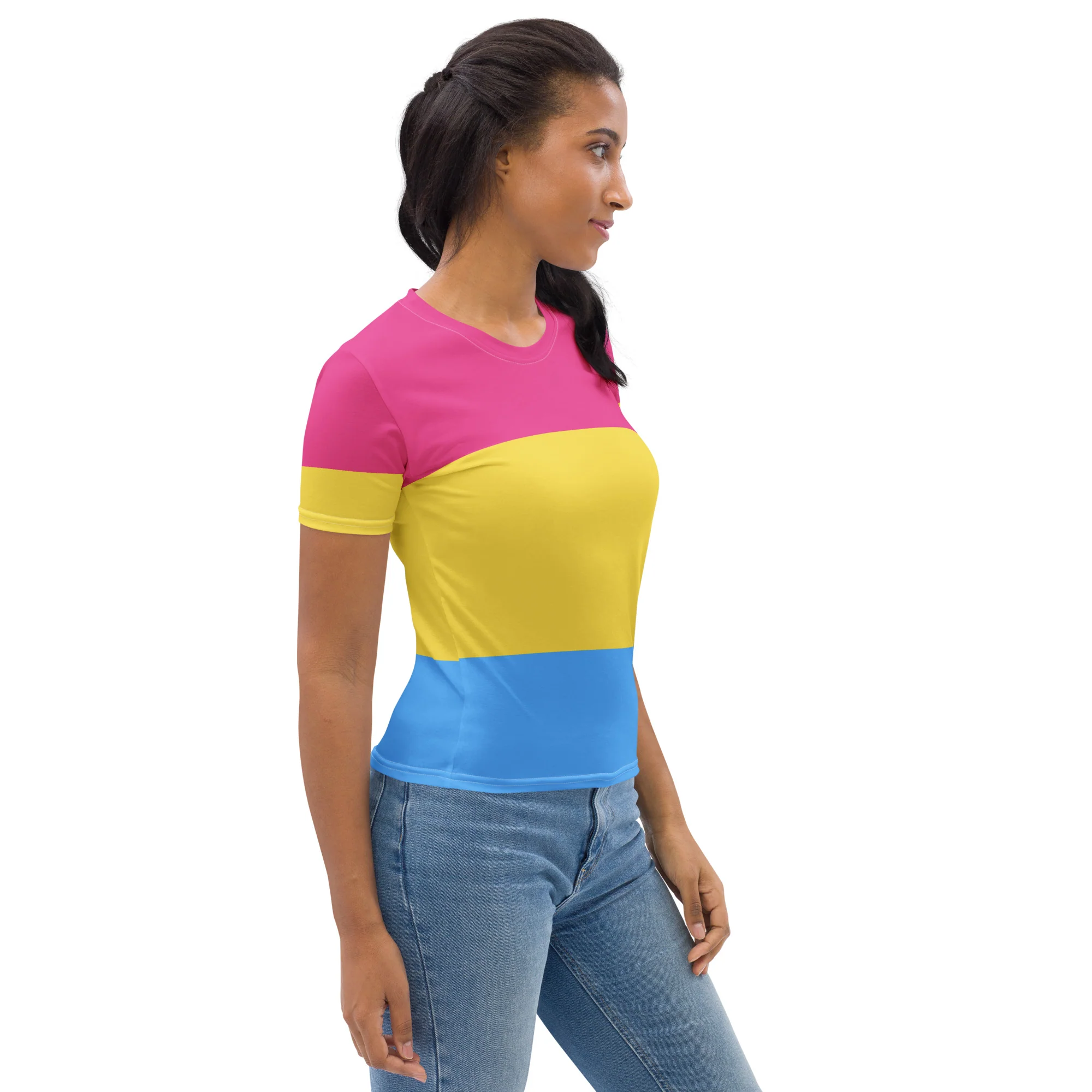 Pansexual Pride Flag Fitted T-shirt - Image 6