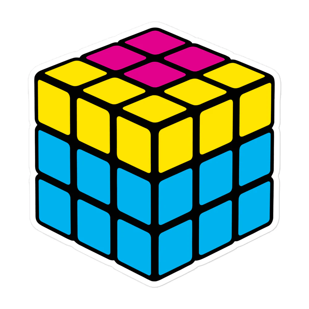 Pansexual Pride Flag Rubik’s Cube Sticker