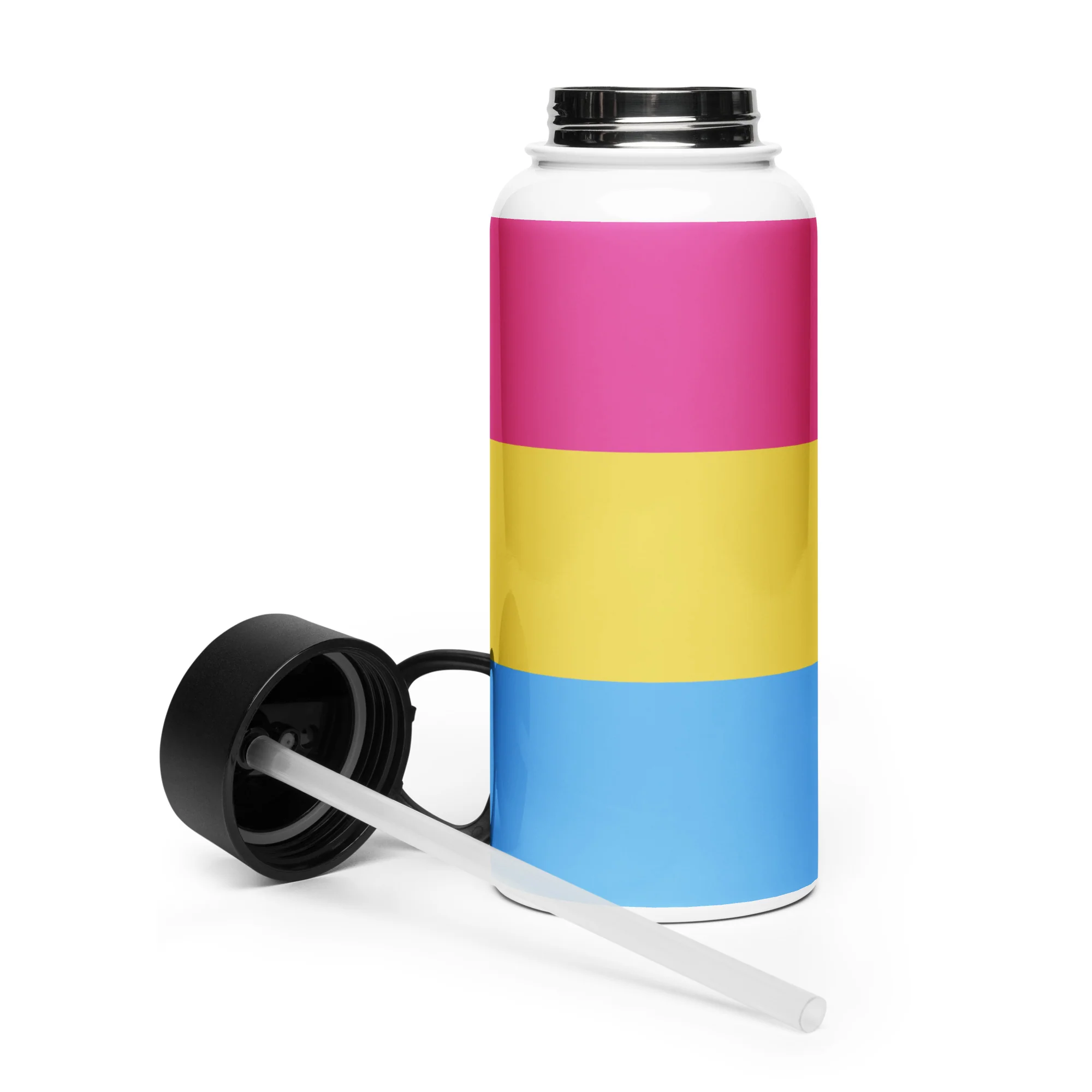 Pansexual Pride Flag Stainless Steel Water Bottle - Image 3