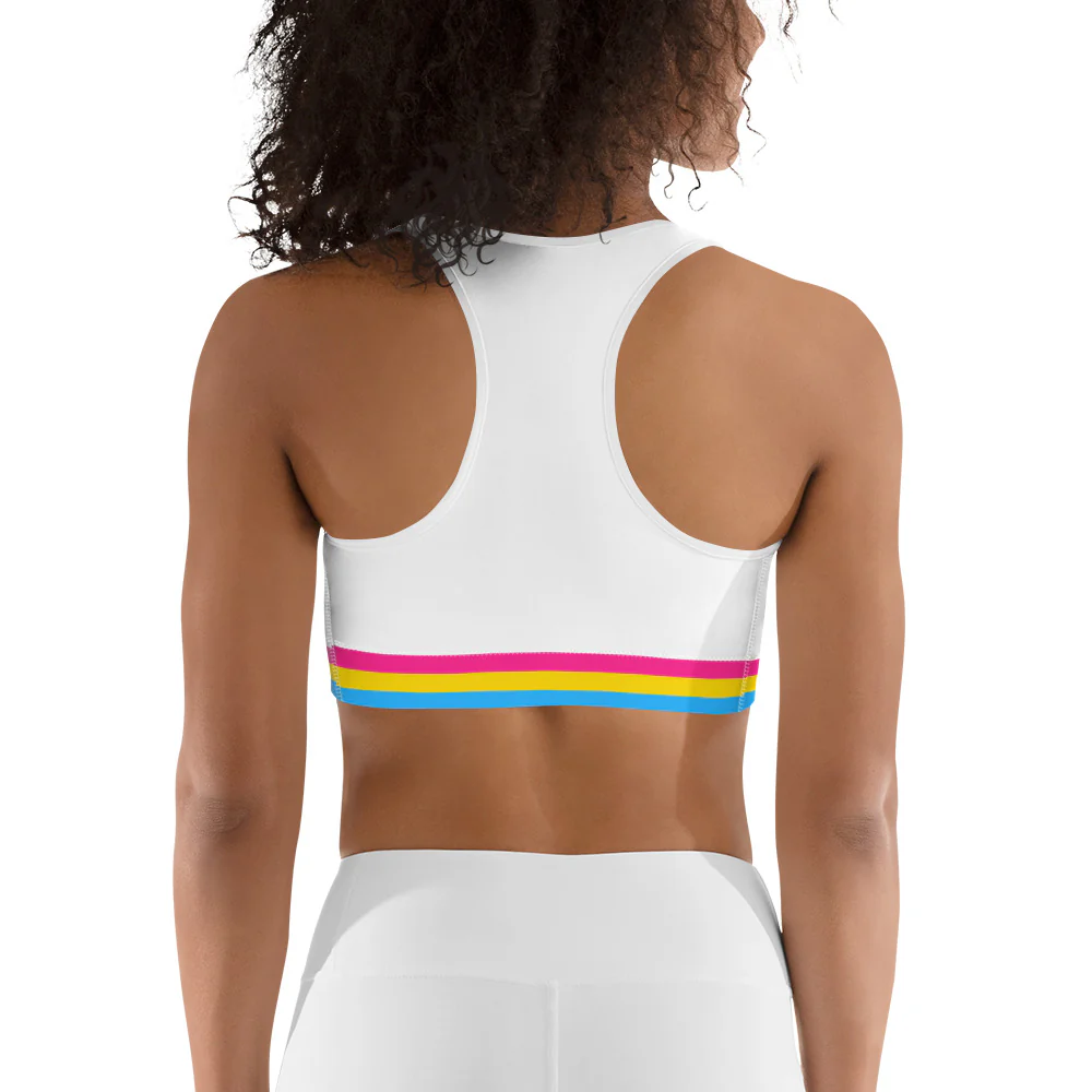 Pansexual Pride Flag Trim Sports Bra - Image 5