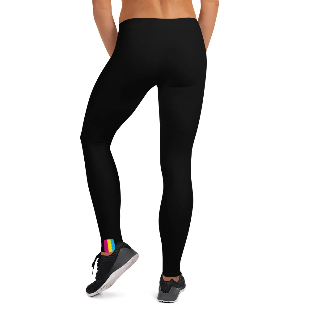 Pansexual Pride Flash Black Leggings - Image 3