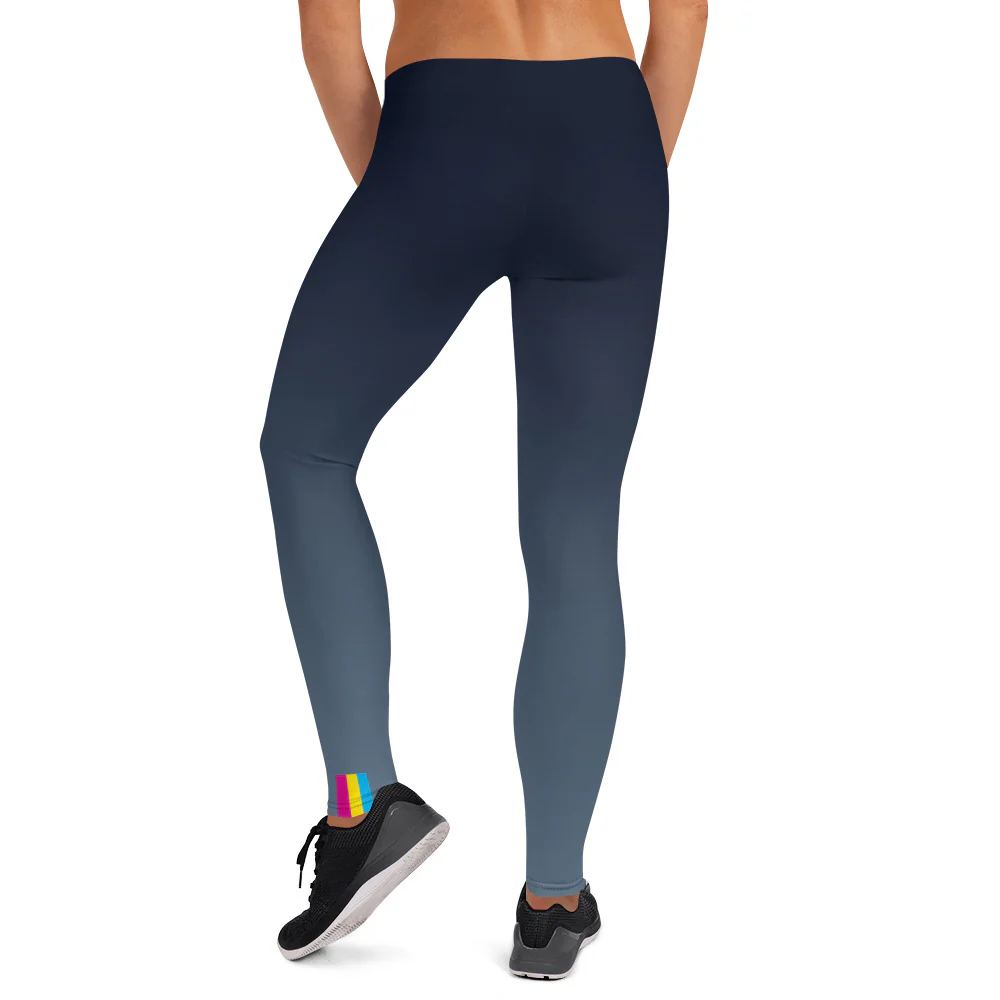 Pansexual Pride Flash Fade To Blue Leggings - Image 2