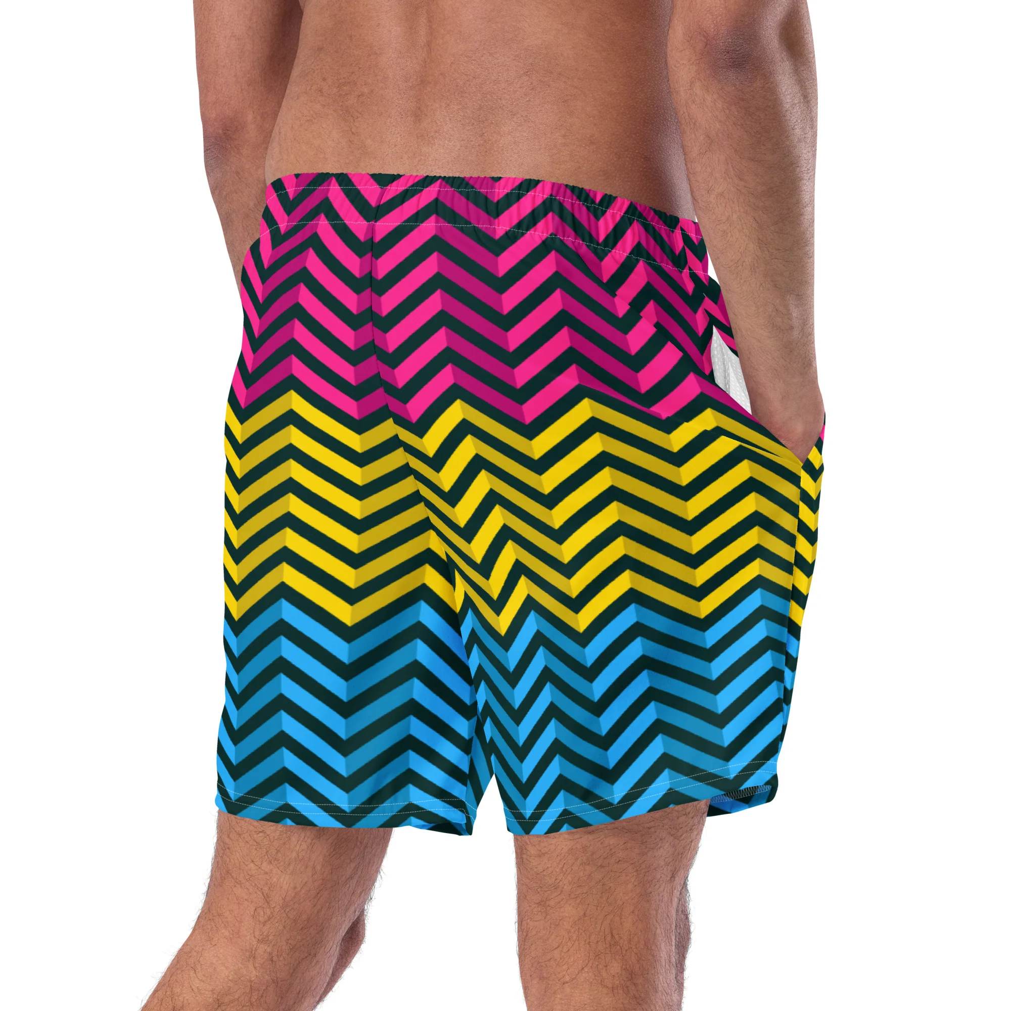 Pansexual Zig Zag Blue Swimming Trunks - Image 8