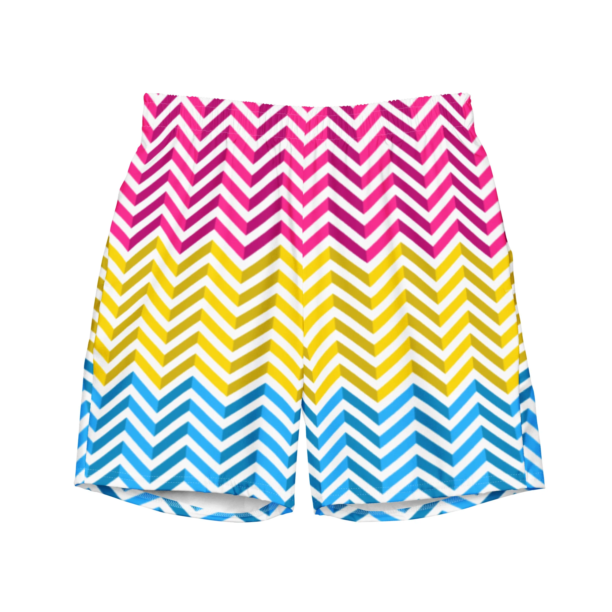 Pansexual Zig Zag White Swimming Trunks