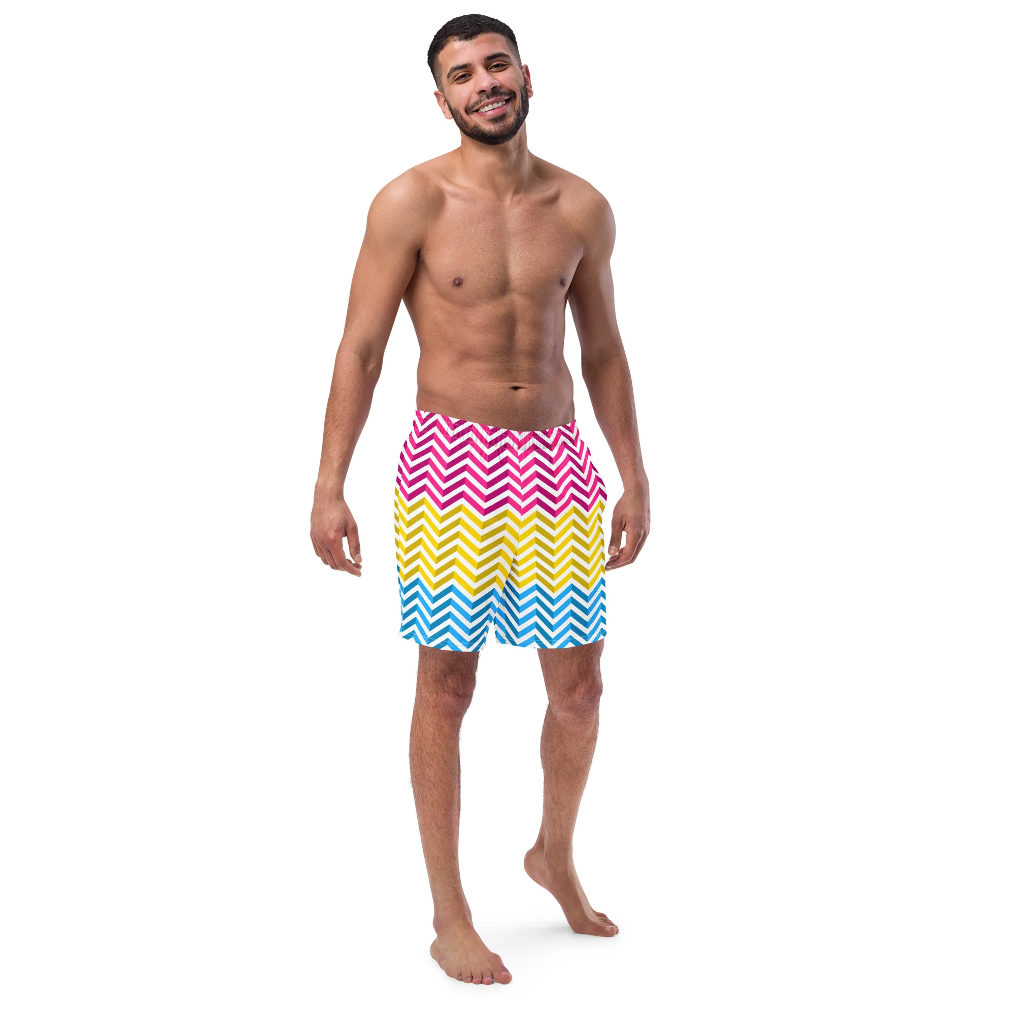 Pansexual Zig Zag White Swimming Trunks - Image 2