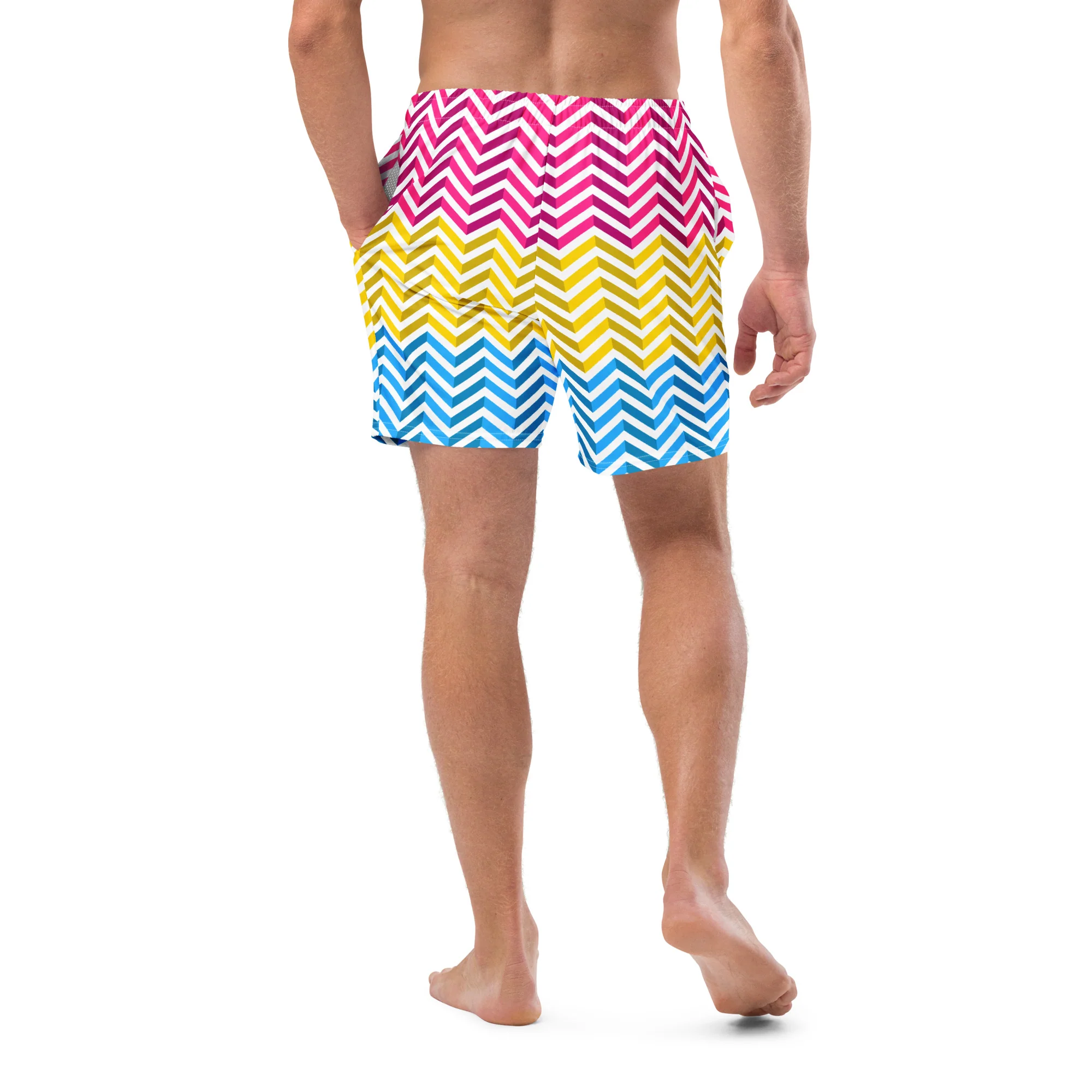 Pansexual Zig Zag White Swimming Trunks - Image 4