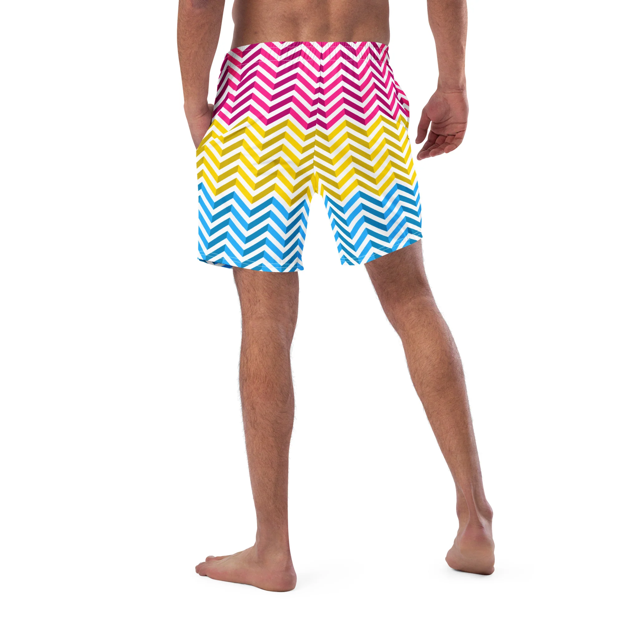 Pansexual Zig Zag White Swimming Trunks - Image 5