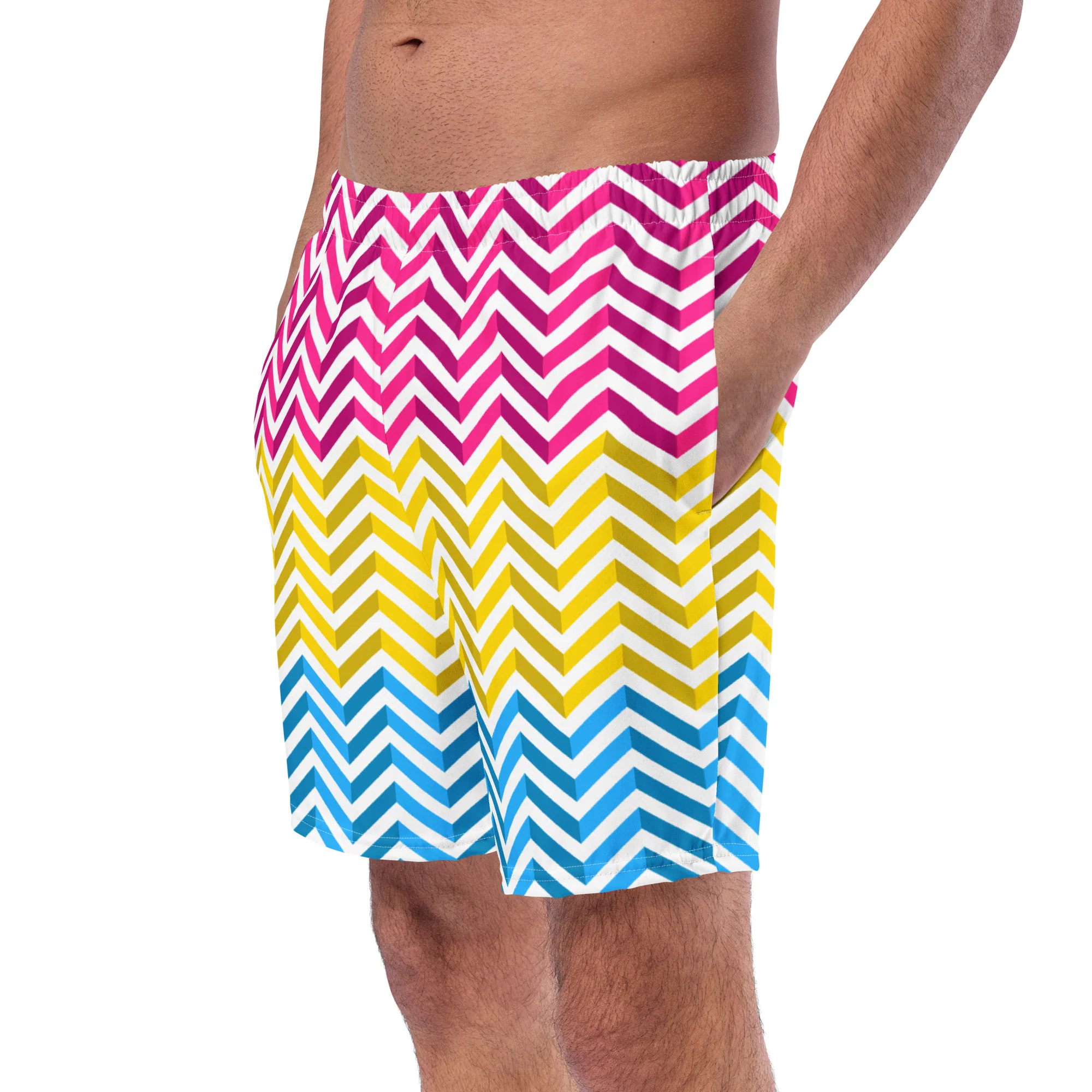 Pansexual Zig Zag White Swimming Trunks - Image 6