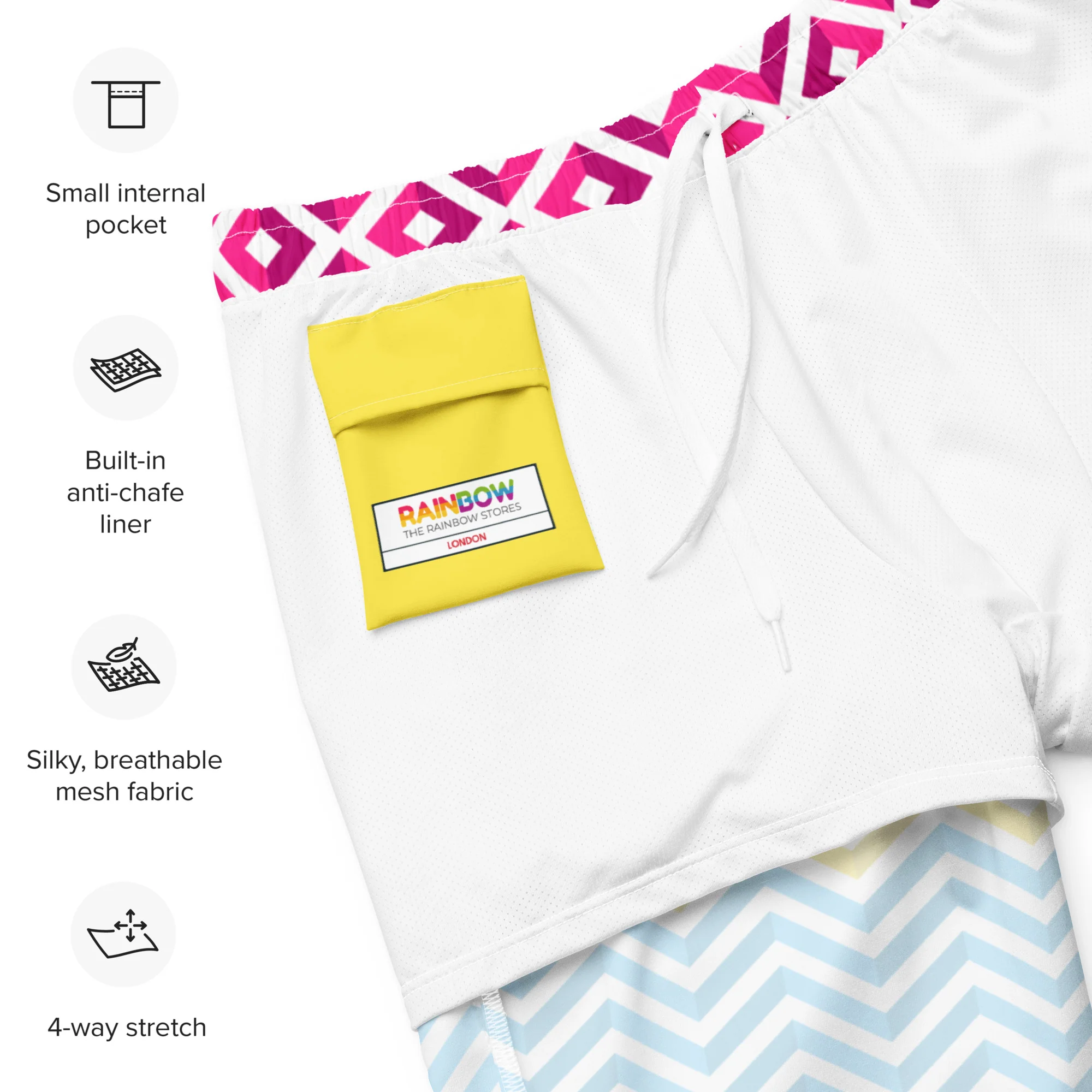 Pansexual Zig Zag White Swimming Trunks - Image 8
