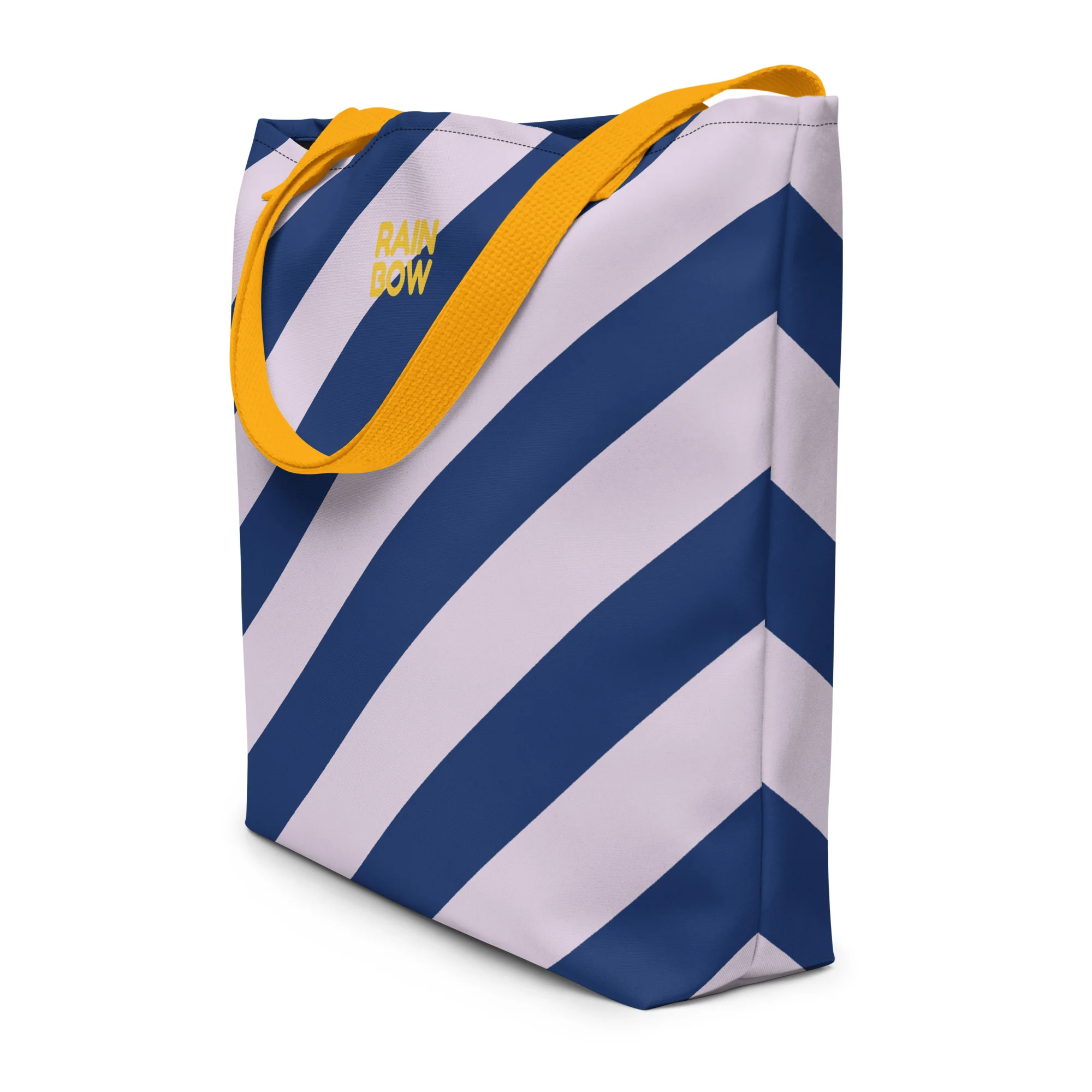Pink And Blue Stripes Large Tote/Beach Bag - Image 2