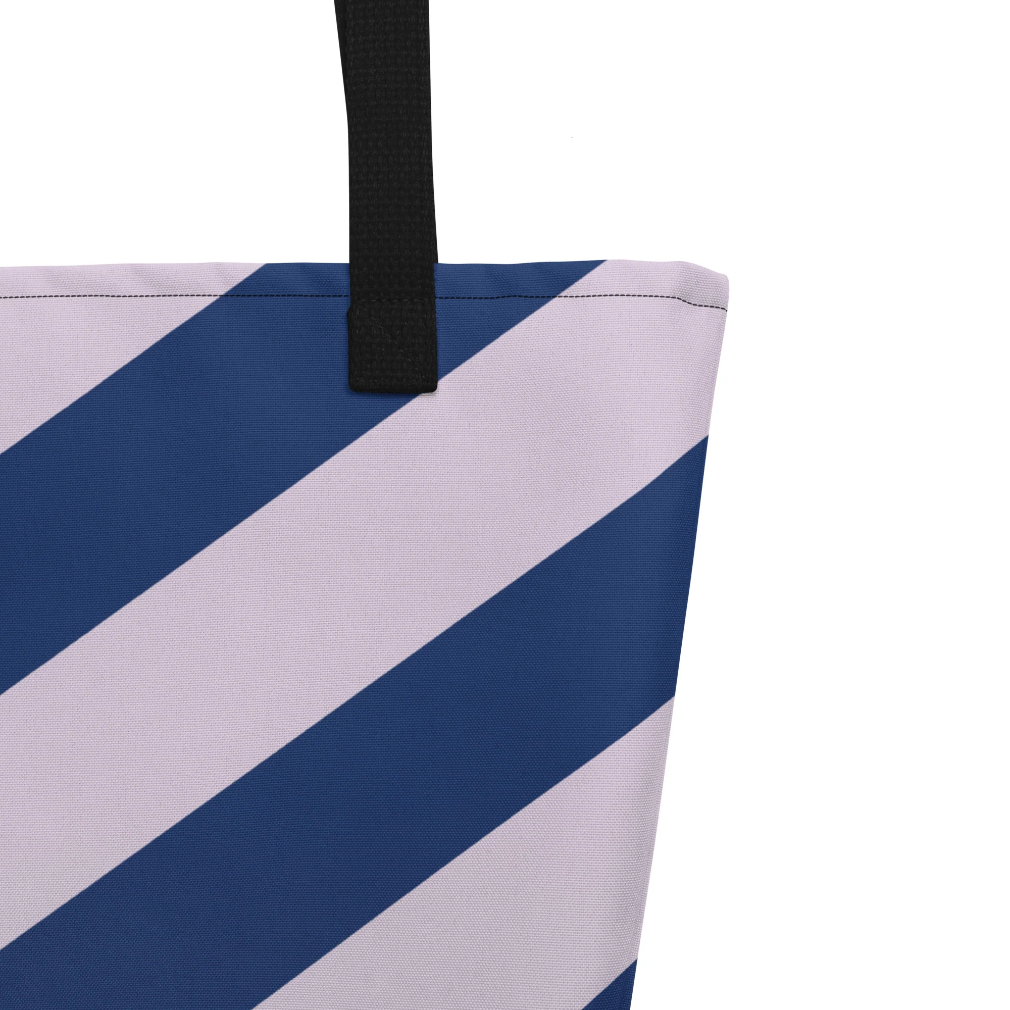 Pink And Blue Stripes Large Tote/Beach Bag - Image 3
