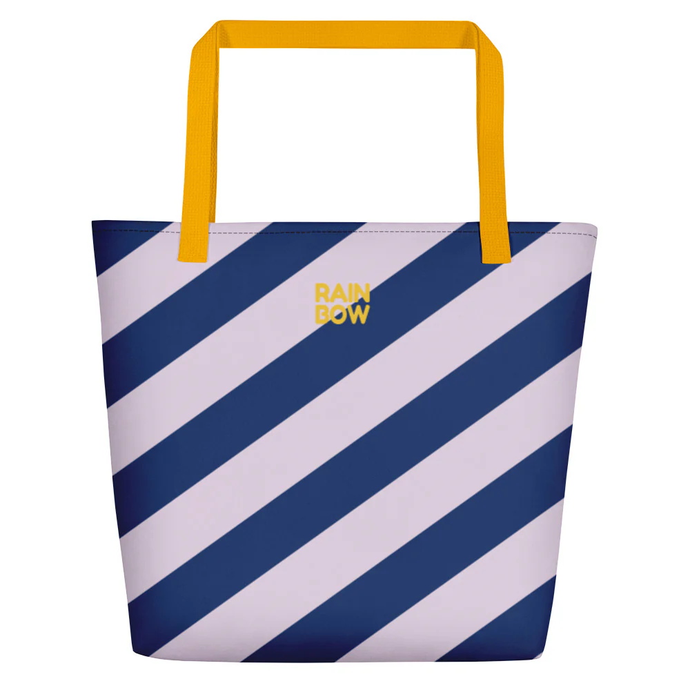 Pink And Blue Stripes Large Tote/Beach Bag - Image 6