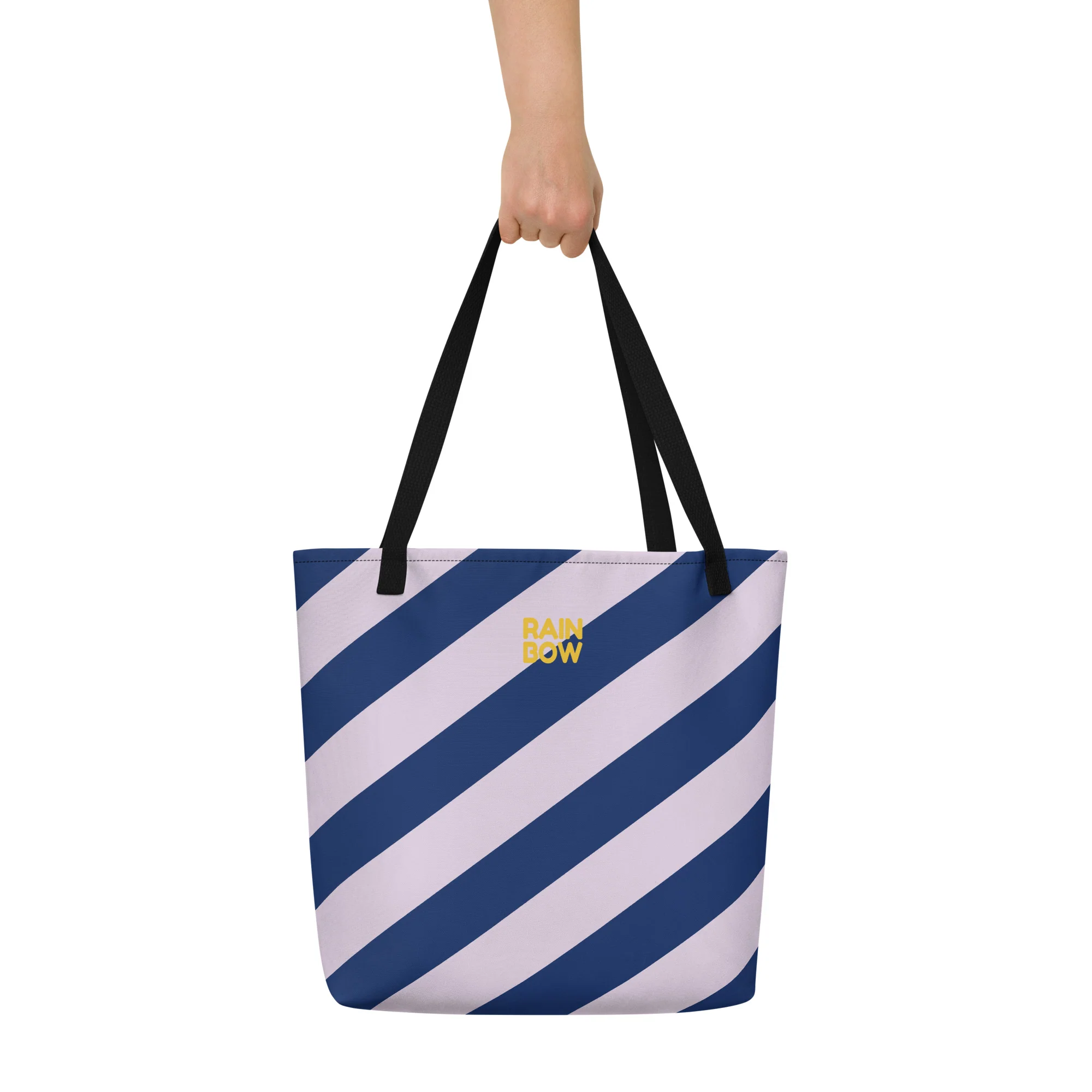 Pink And Blue Stripes Large Tote/Beach Bag - Image 7