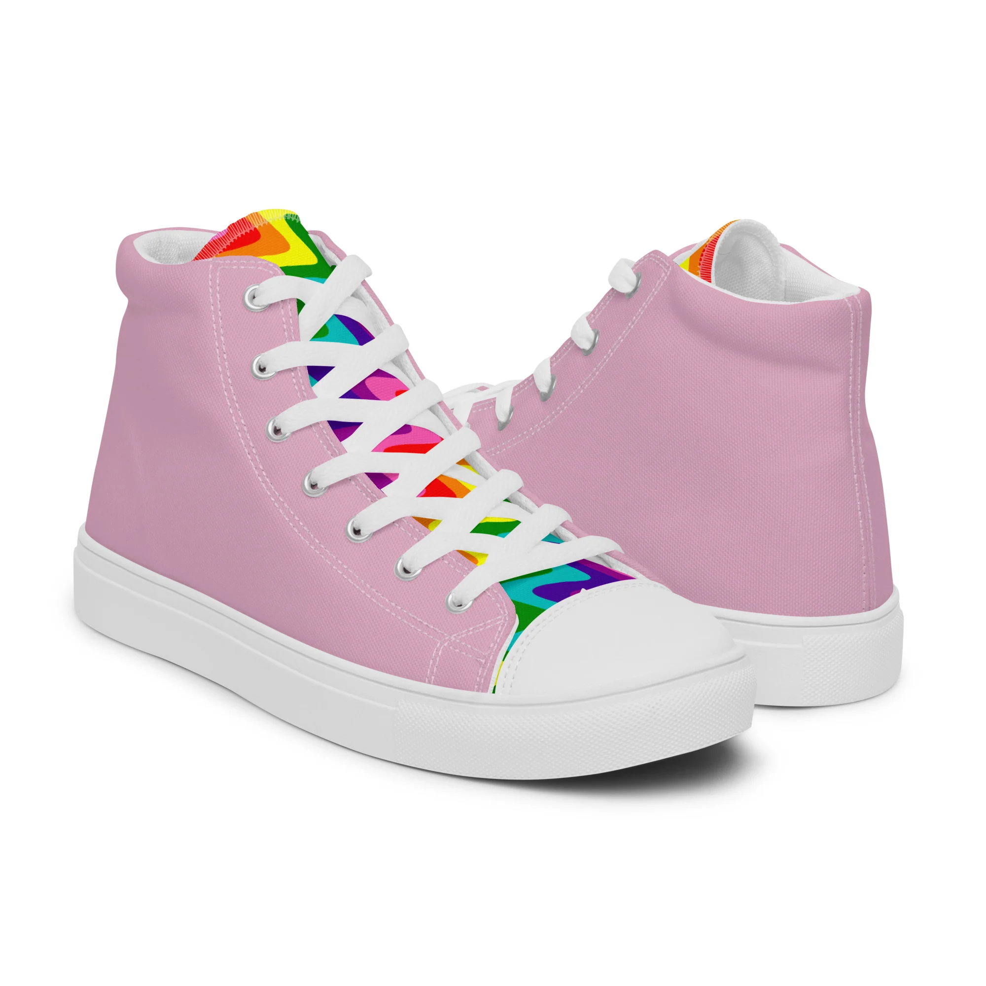 Pink and Original Pride Flag High Top Trainers (female sizes) - Image 10